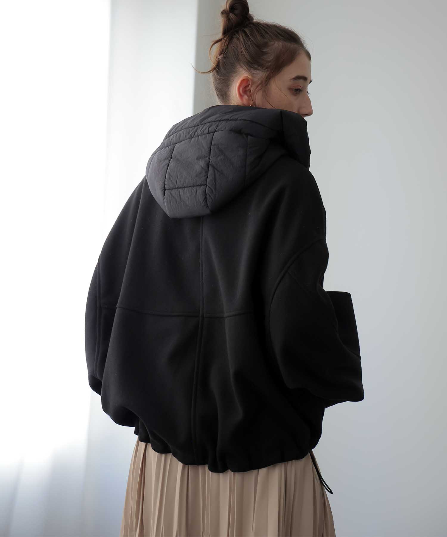 【10月16日予約販売】ポリエステルフラノⅹタフタ フード取り外し可ブルゾン