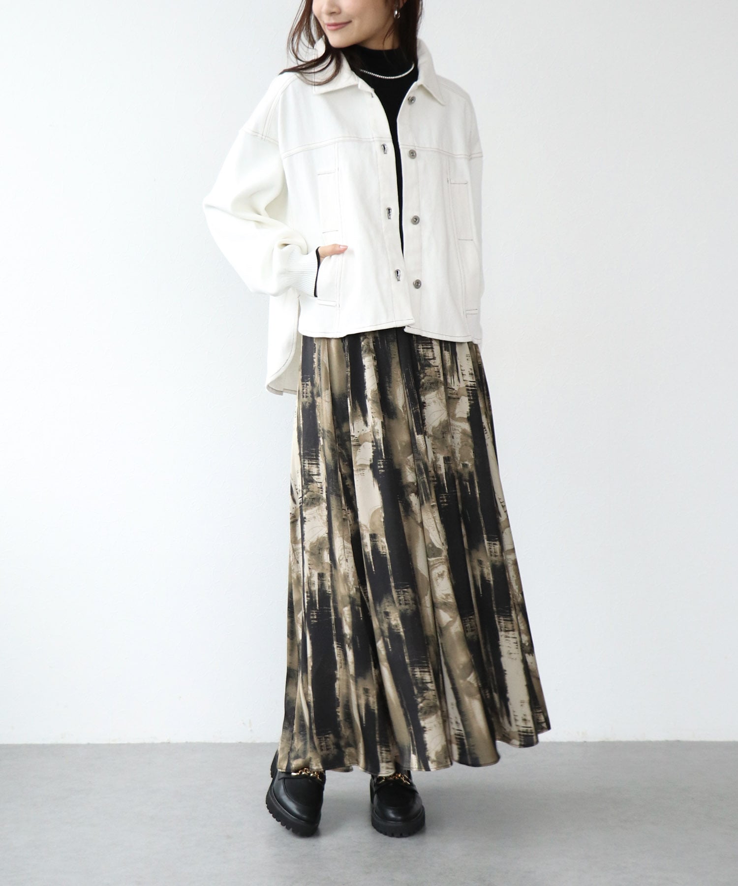 ニットドッキングデニムジャケット