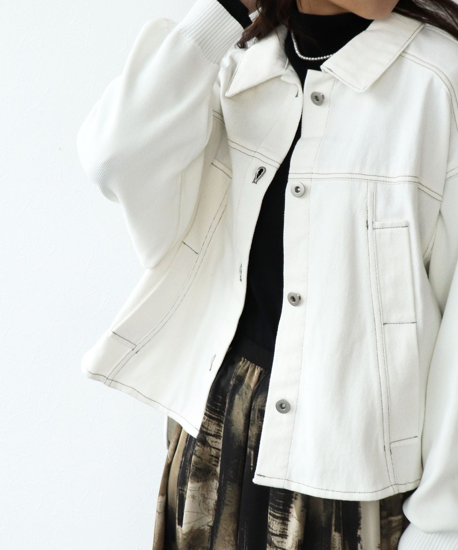 ニットドッキングデニムジャケット