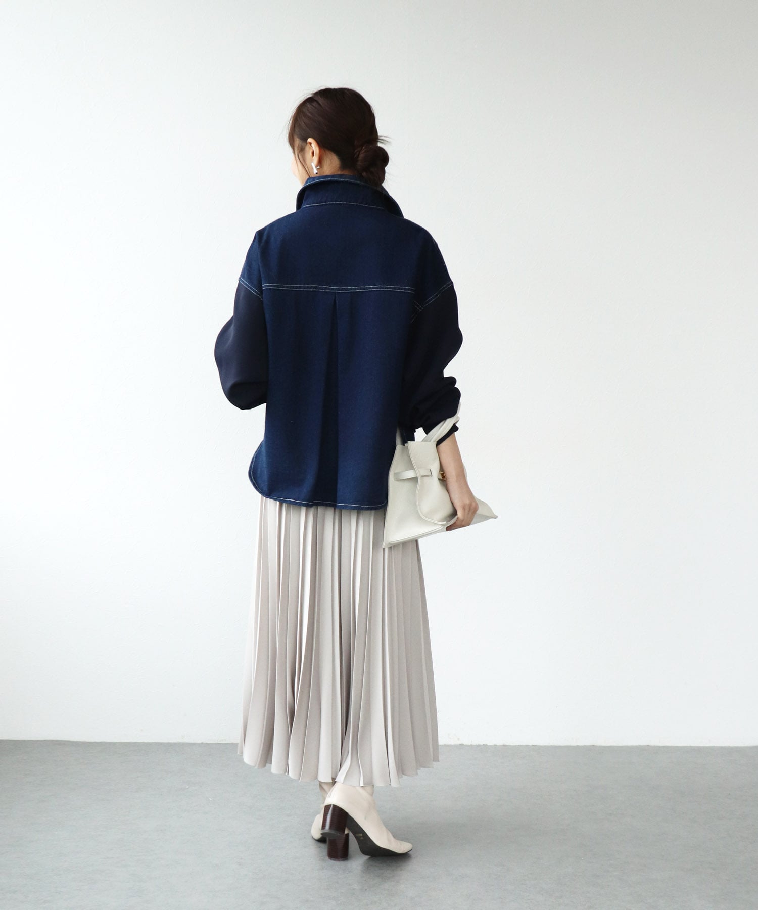 ニットドッキングデニムジャケット