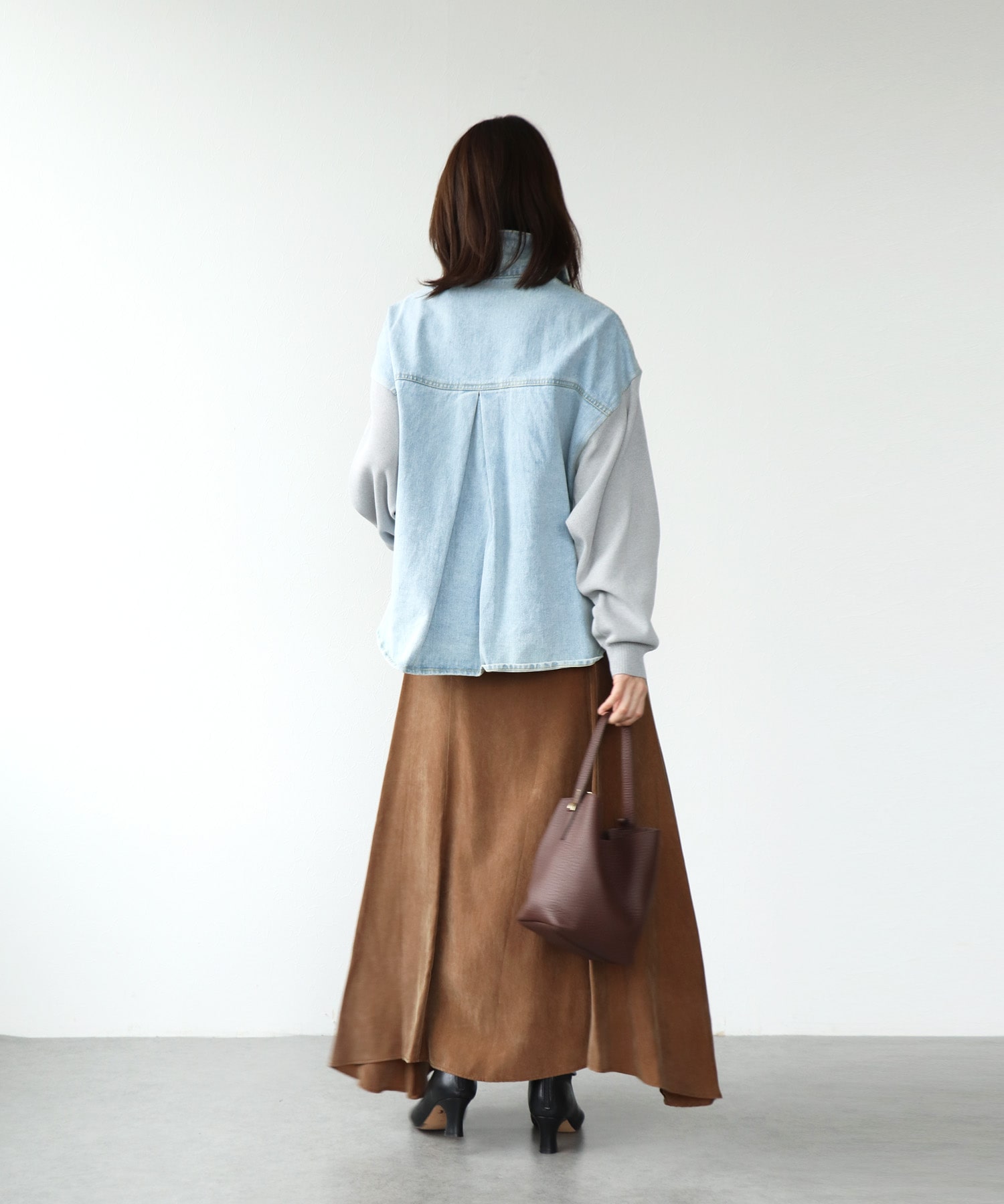 ニットドッキングデニムジャケット