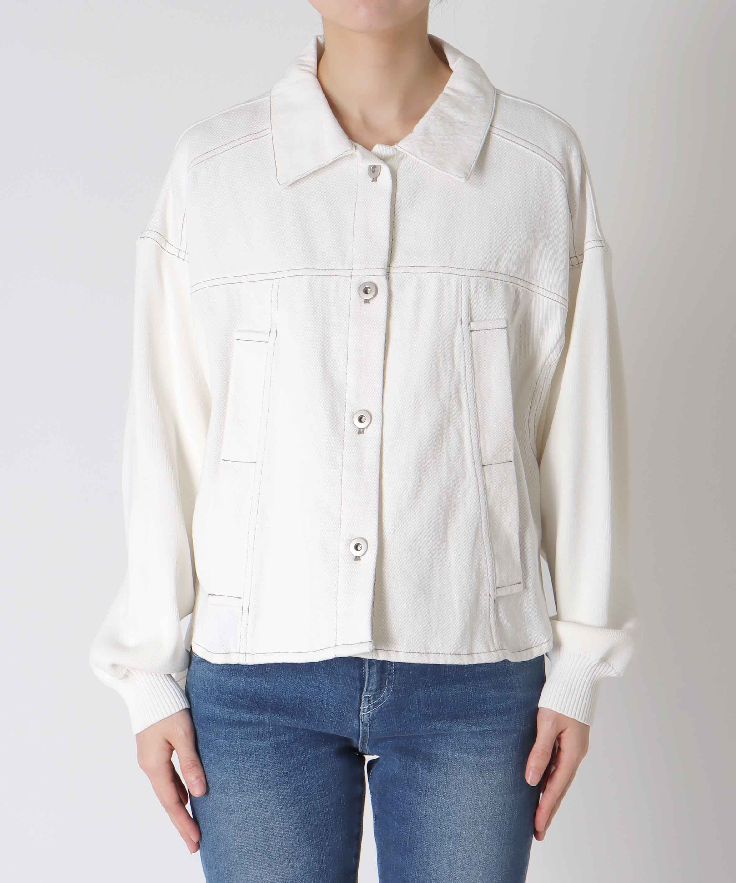 ニットドッキングデニムジャケット