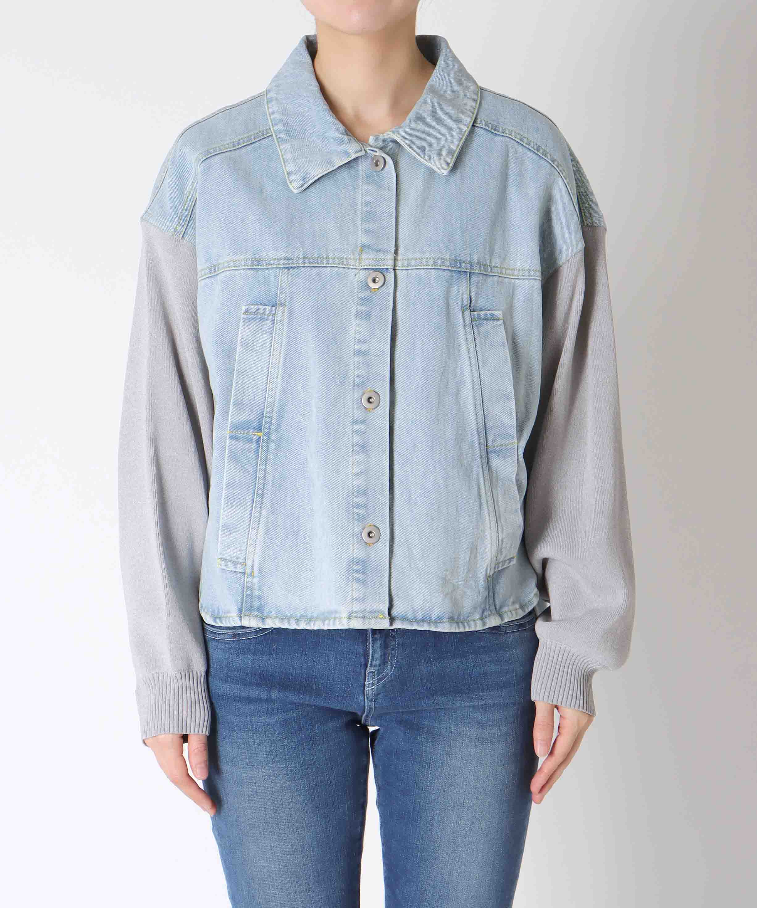 ニットドッキングデニムジャケット