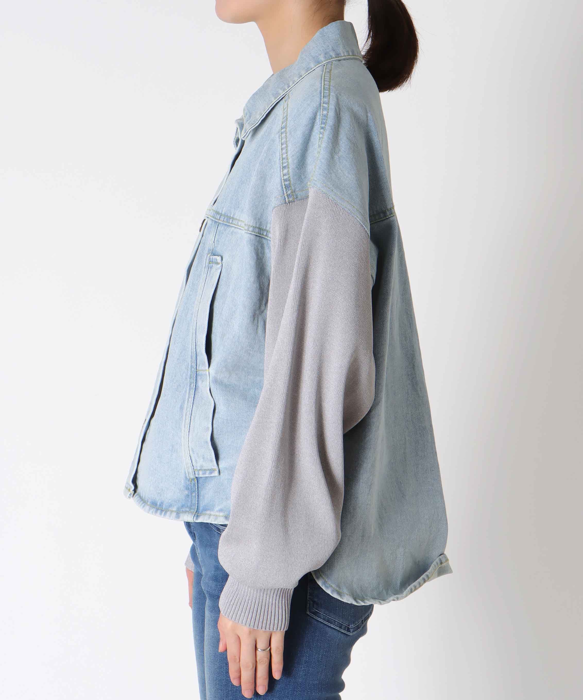 ニットドッキングデニムジャケット