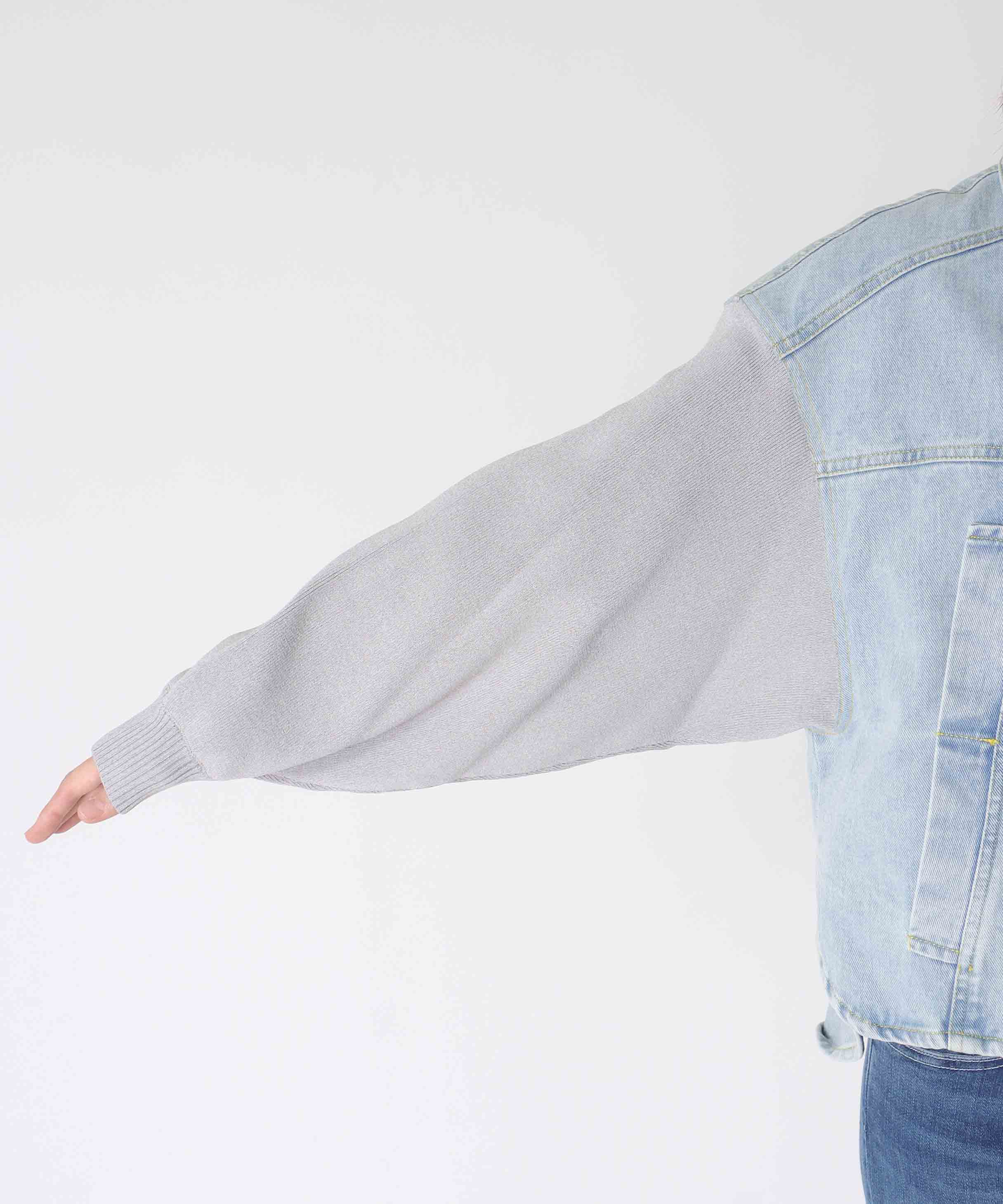 ニットドッキングデニムジャケット