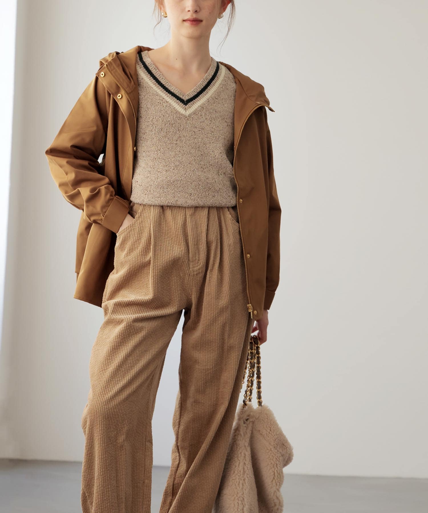 コーデュロイワイドパンツ