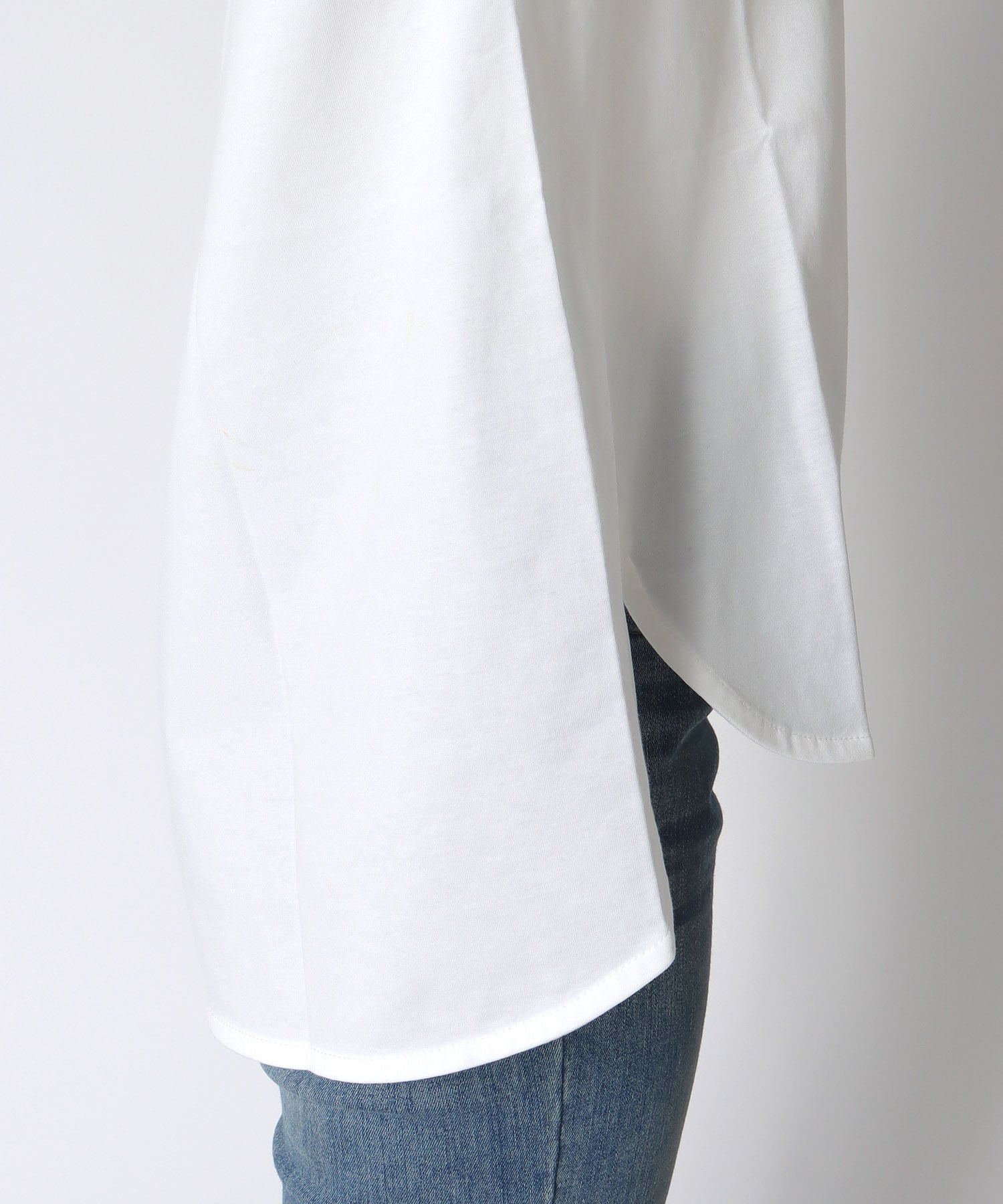 箔プリント×オーガンジー ロングTシャツ