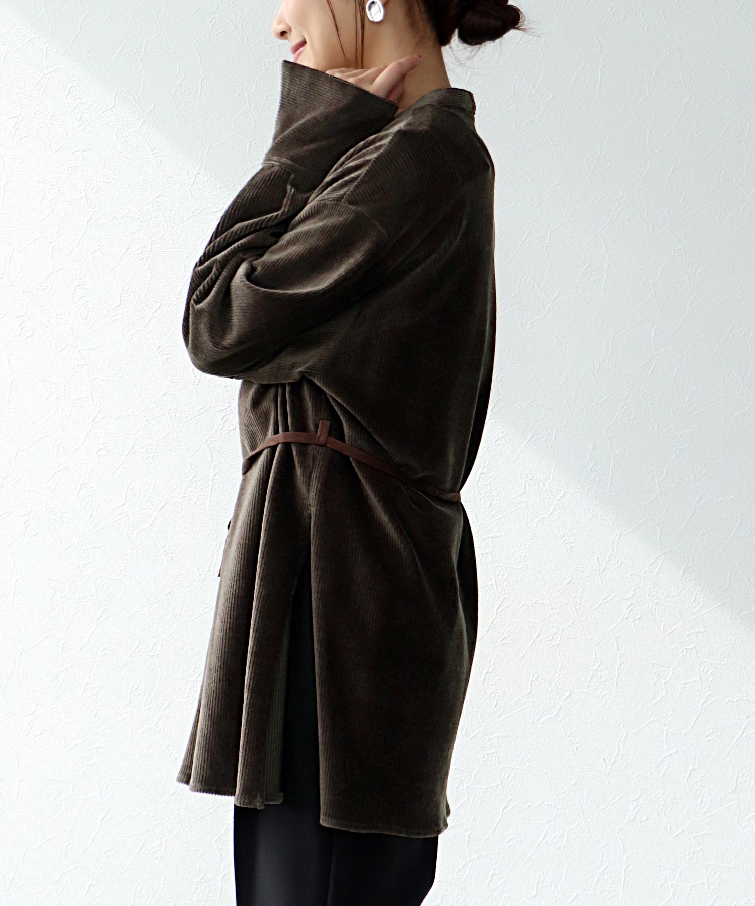 コーデュロイベルテッドシャツ