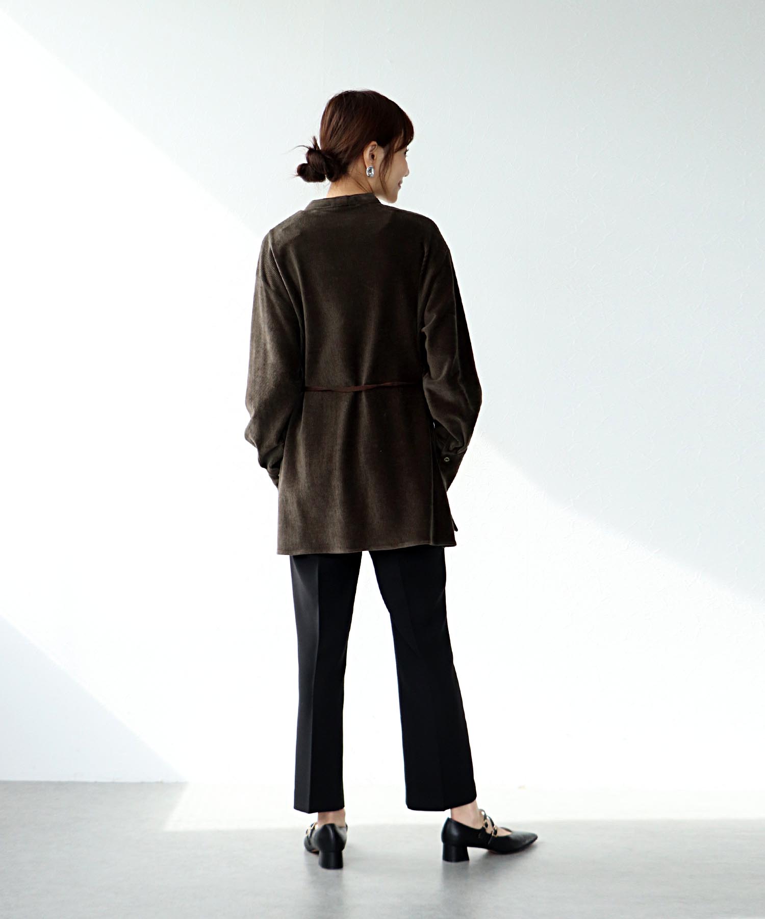 コーデュロイベルテッドシャツ