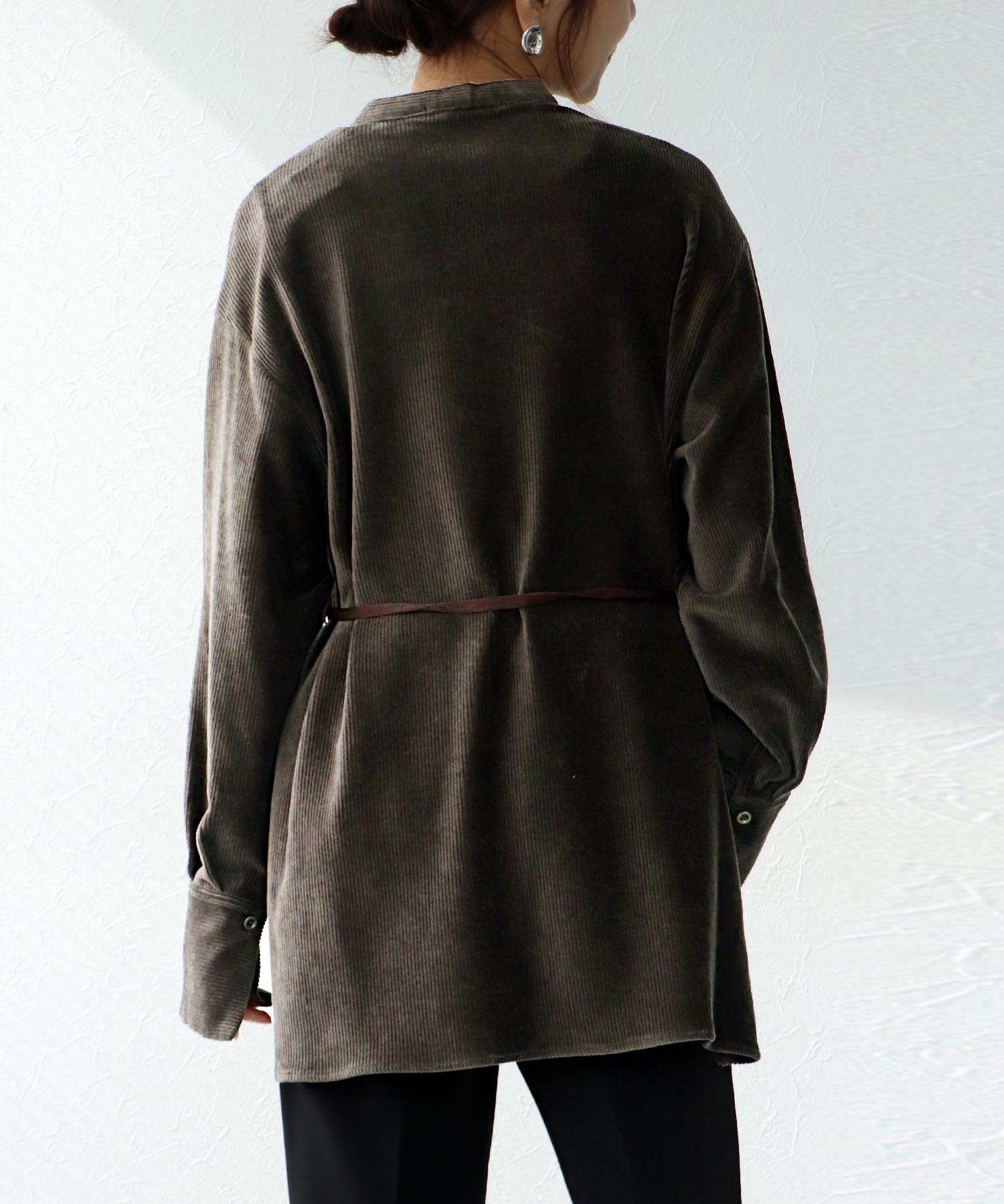 コーデュロイベルテッドシャツ