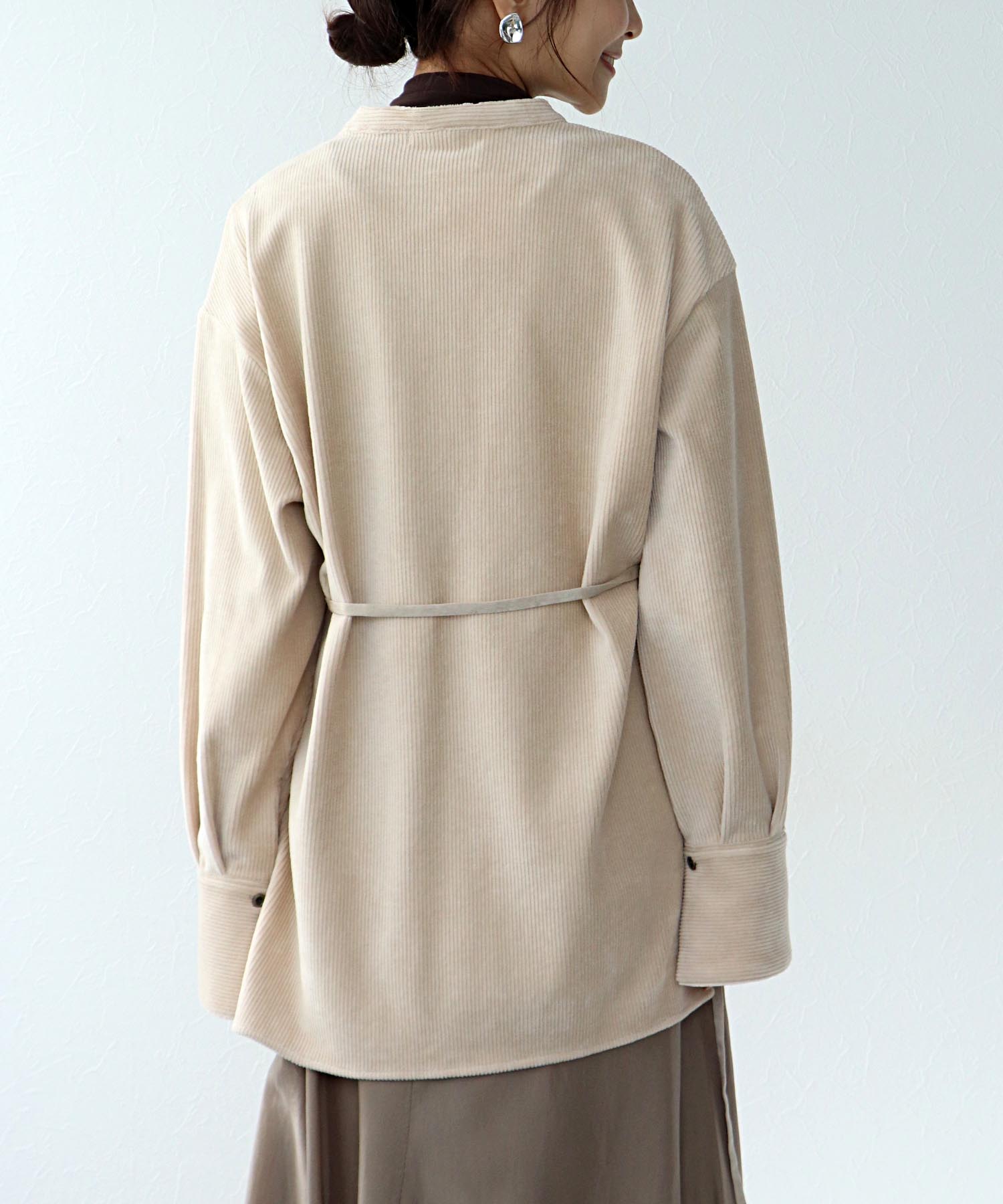 コーデュロイベルテッドシャツ