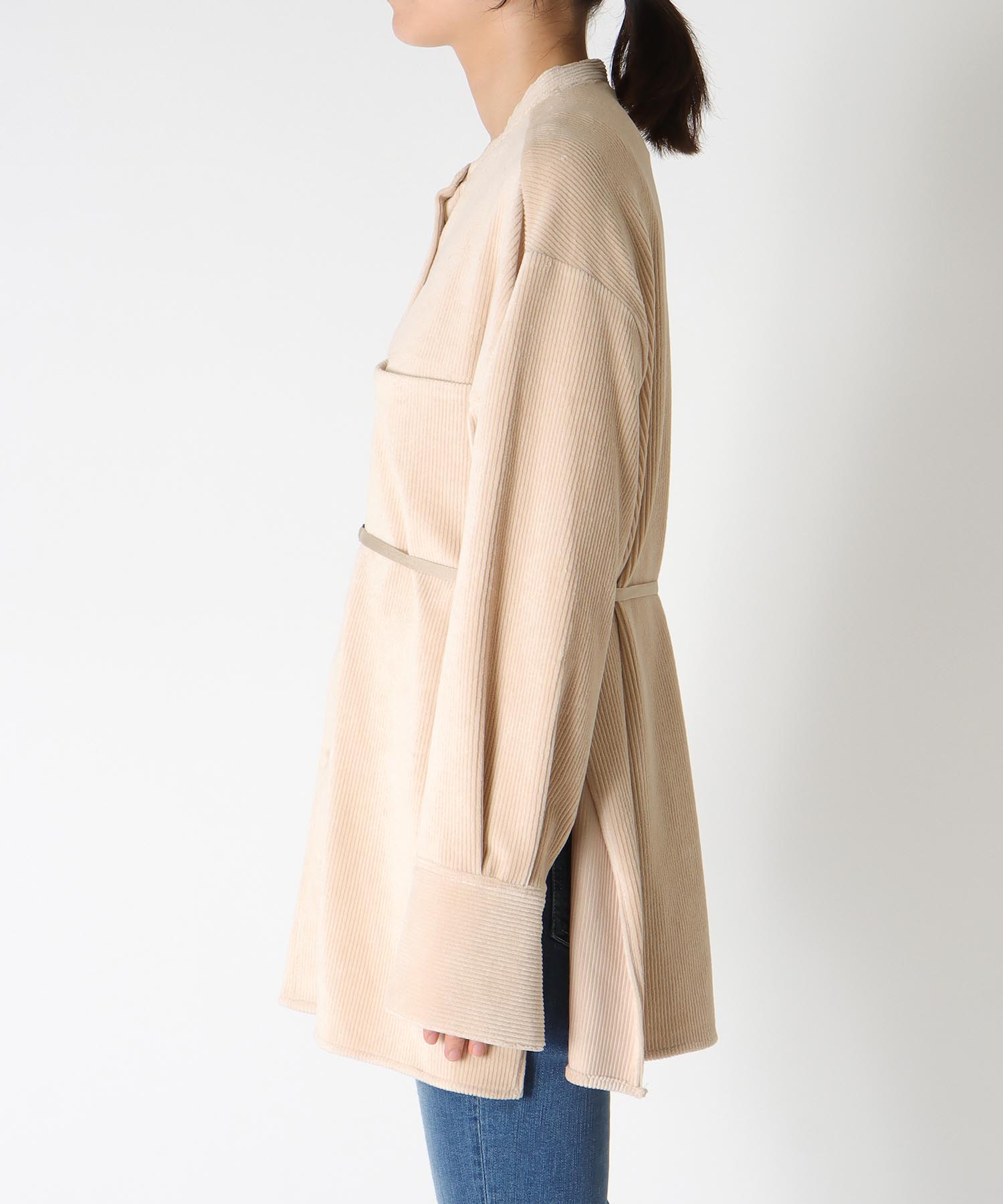 コーデュロイベルテッドシャツ