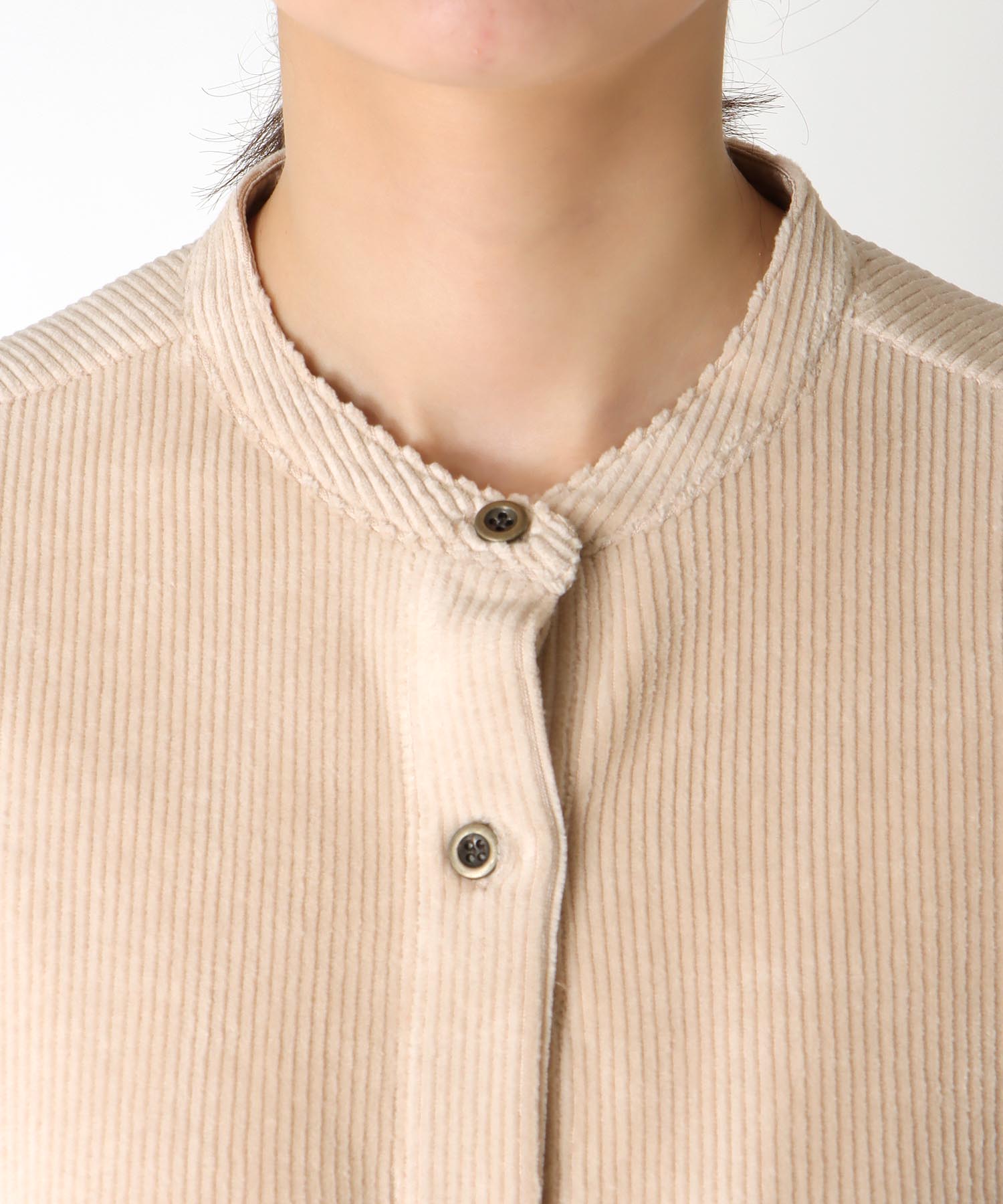 コーデュロイベルテッドシャツ