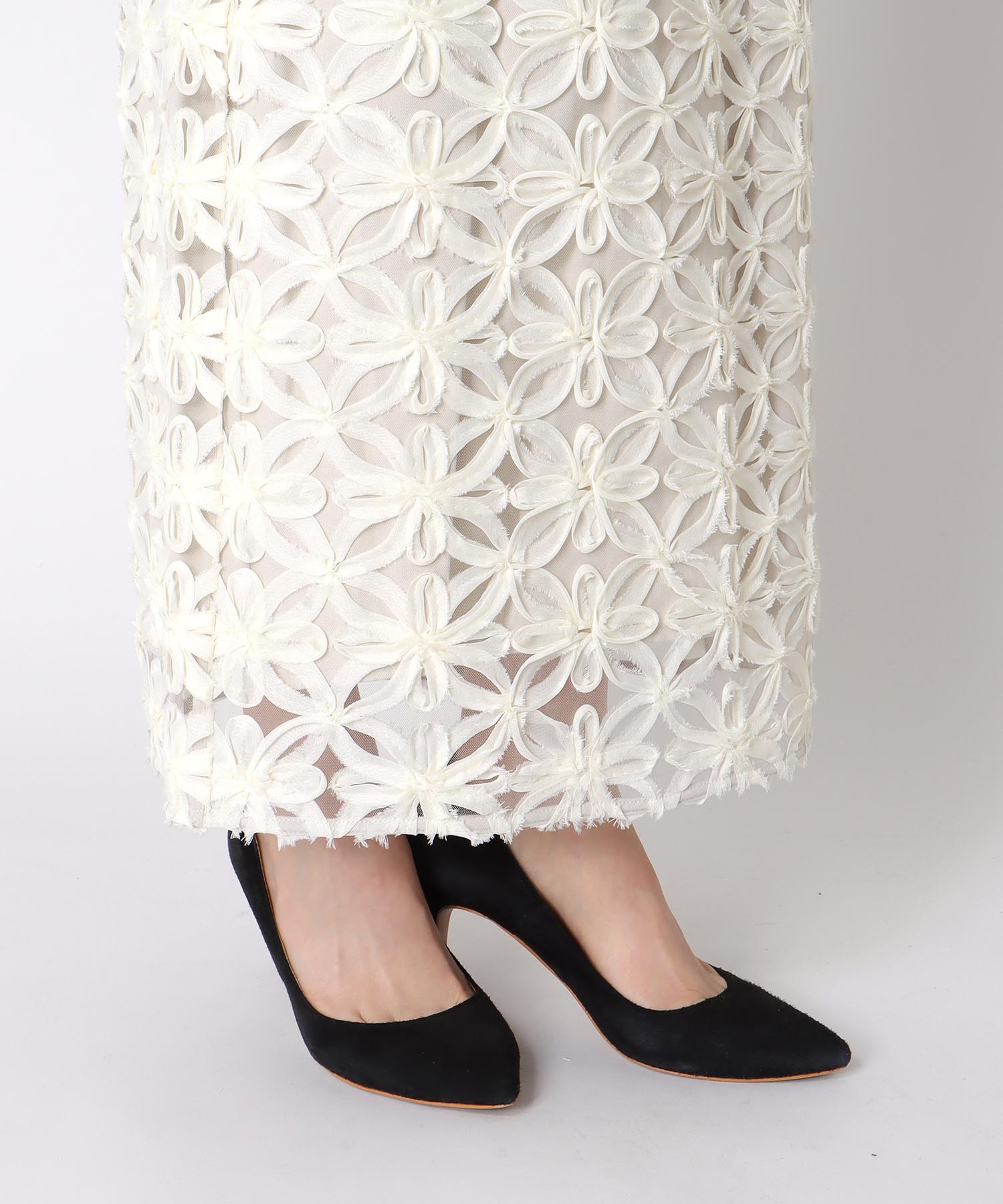 フラワー刺繍タイトスカート【セットアップ有り】
