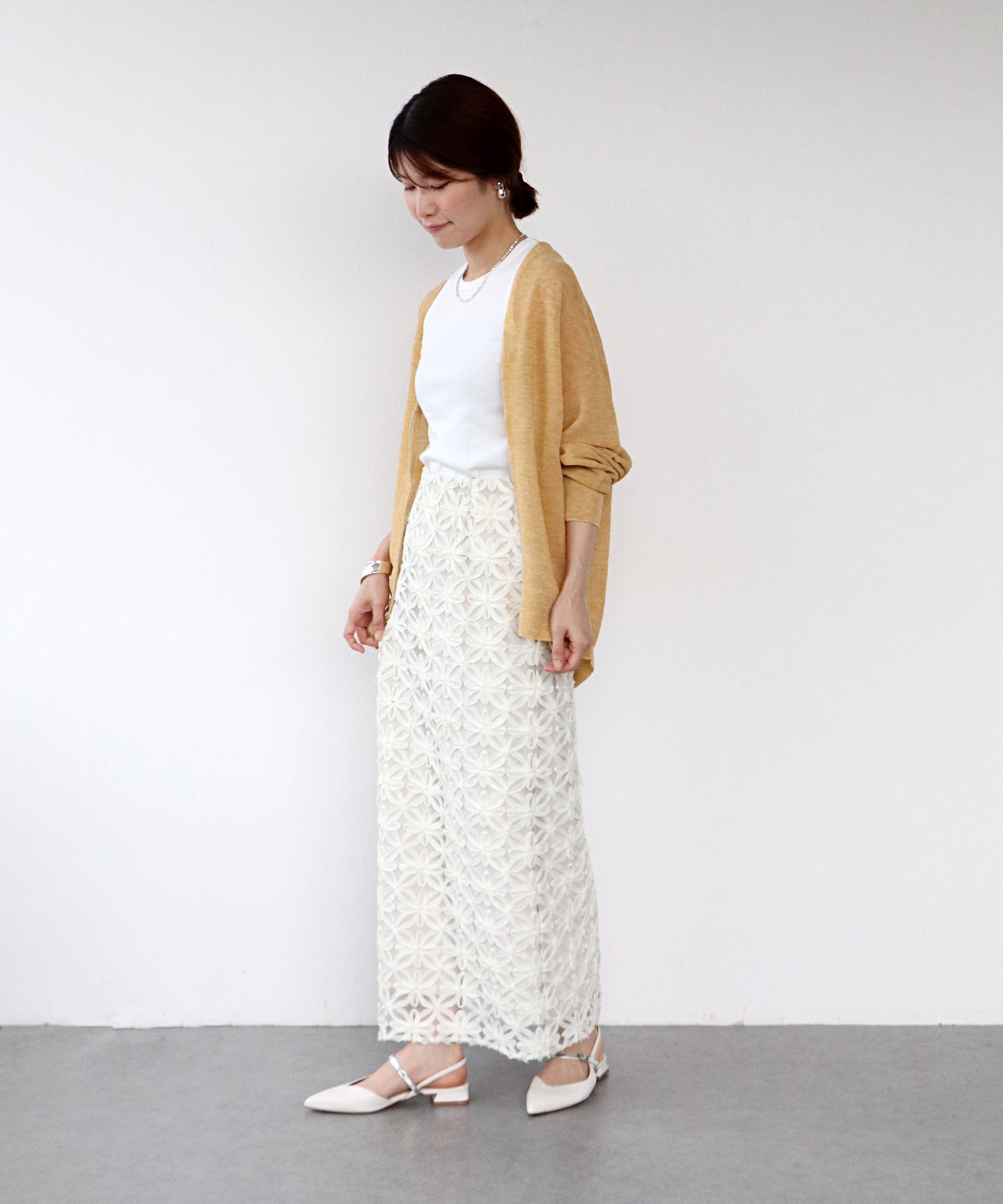フラワー刺繍タイトスカート【セットアップ有り】
