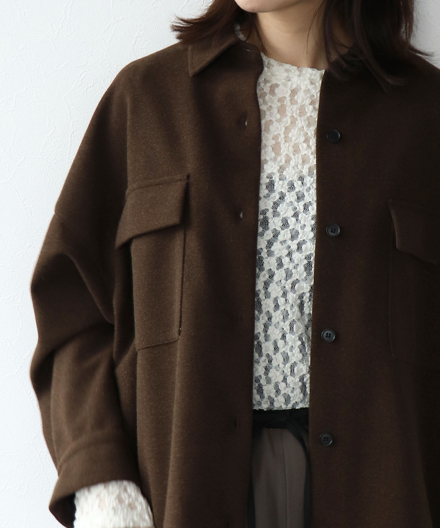 ウールライクCPOシャツ