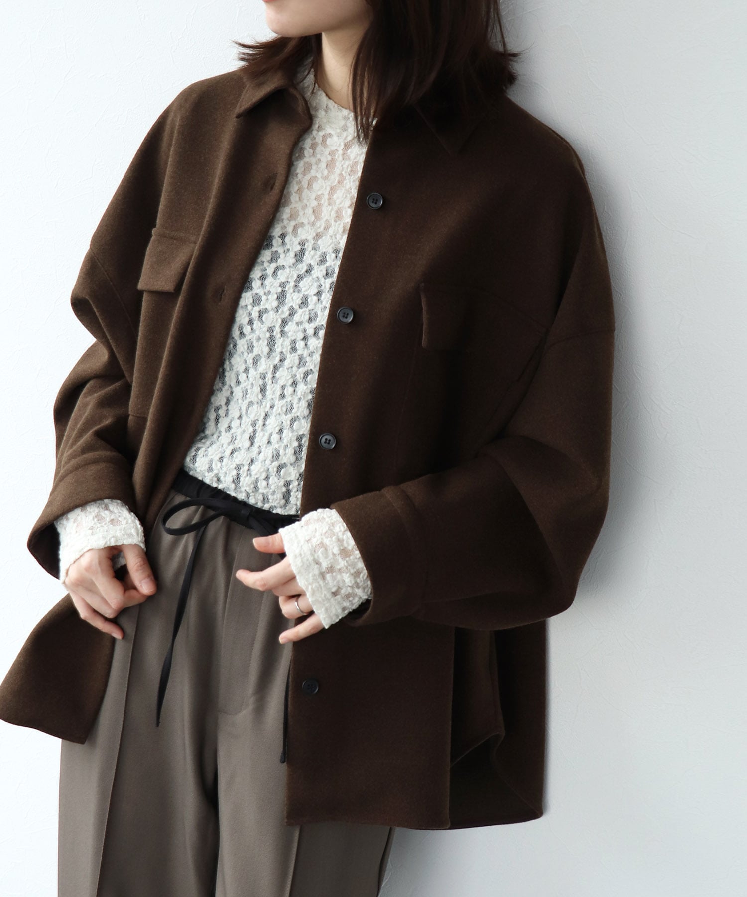 ウールライクCPOシャツ