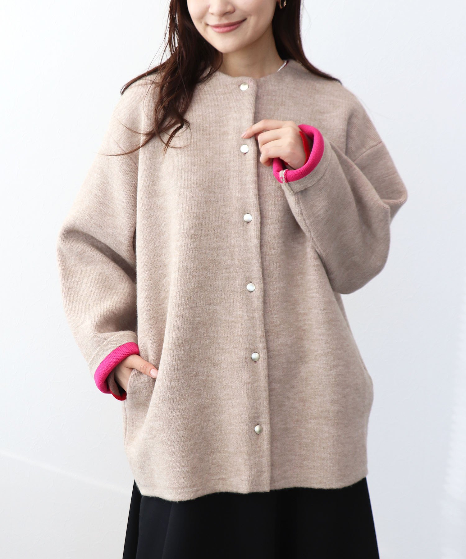 ダブルフェイスニットブルゾン