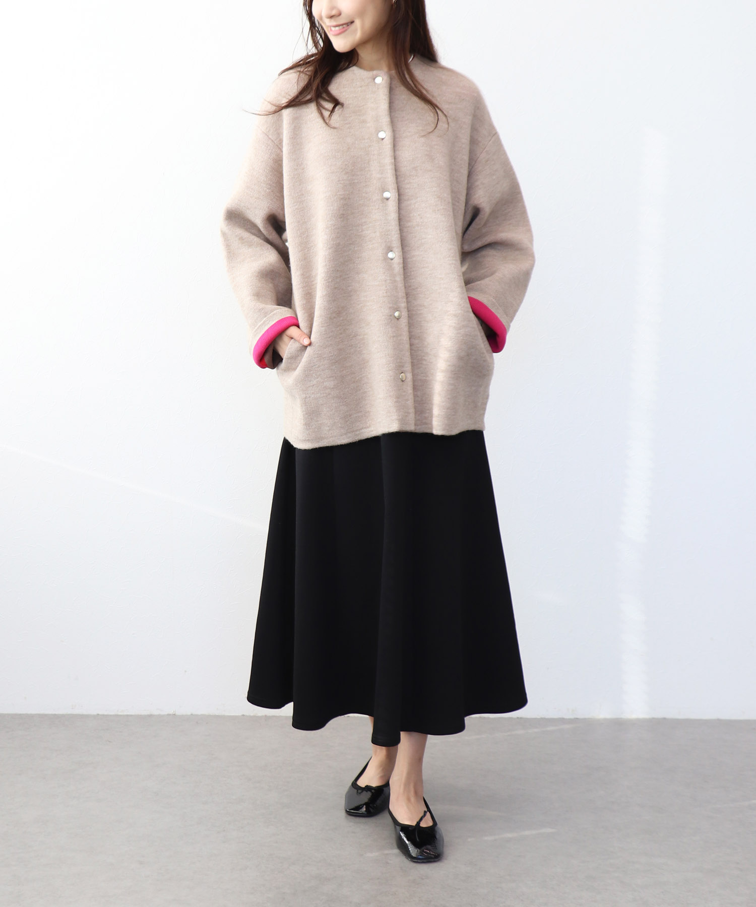 ダブルフェイスニットブルゾン