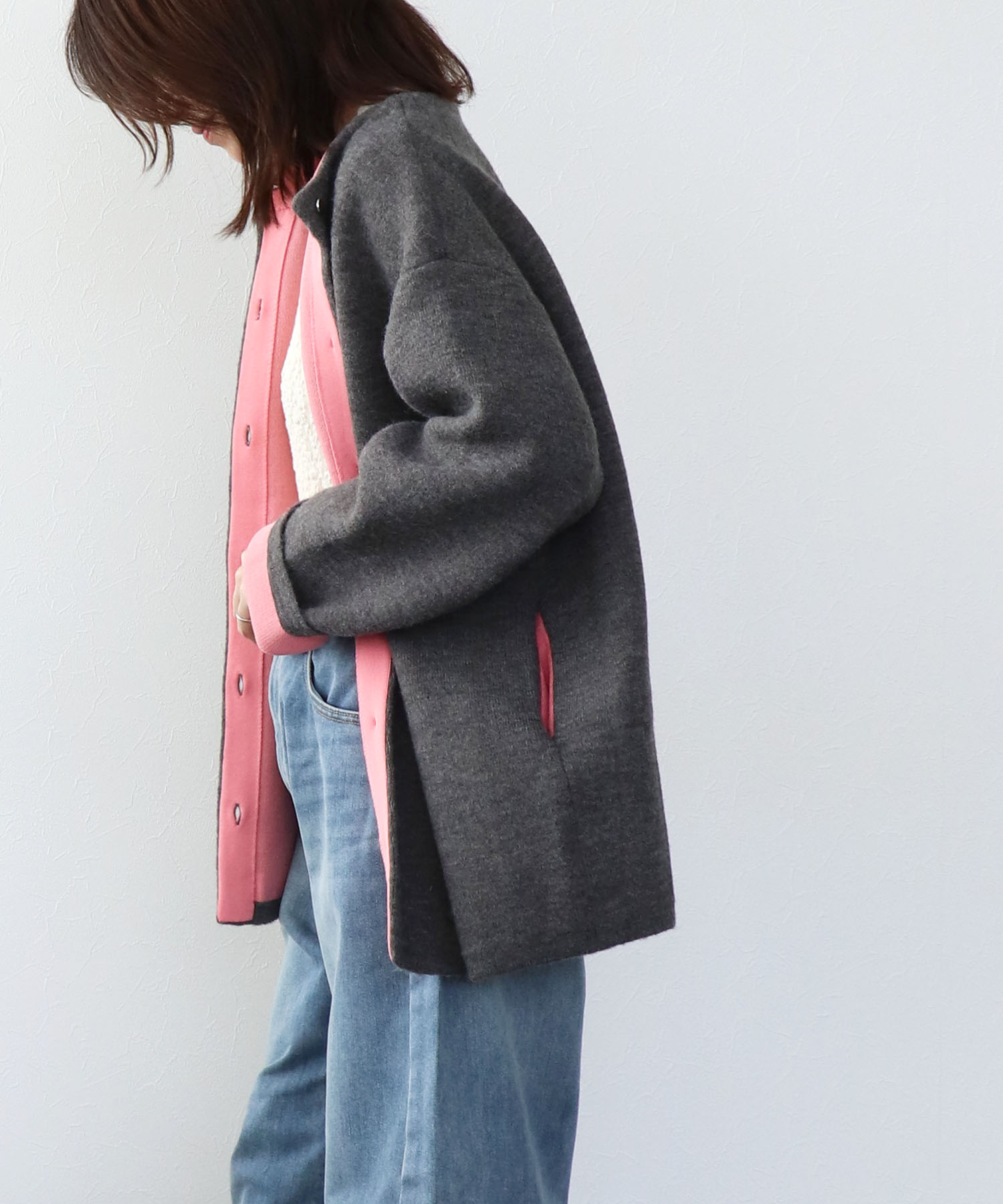 ダブルフェイスニットブルゾン