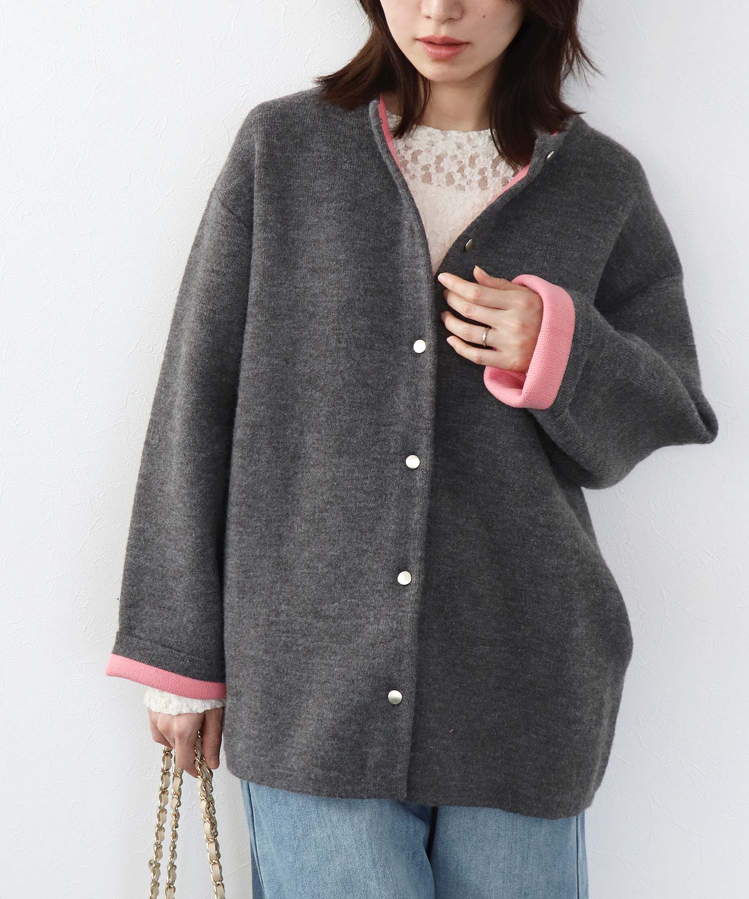 ダブルフェイスニットブルゾン