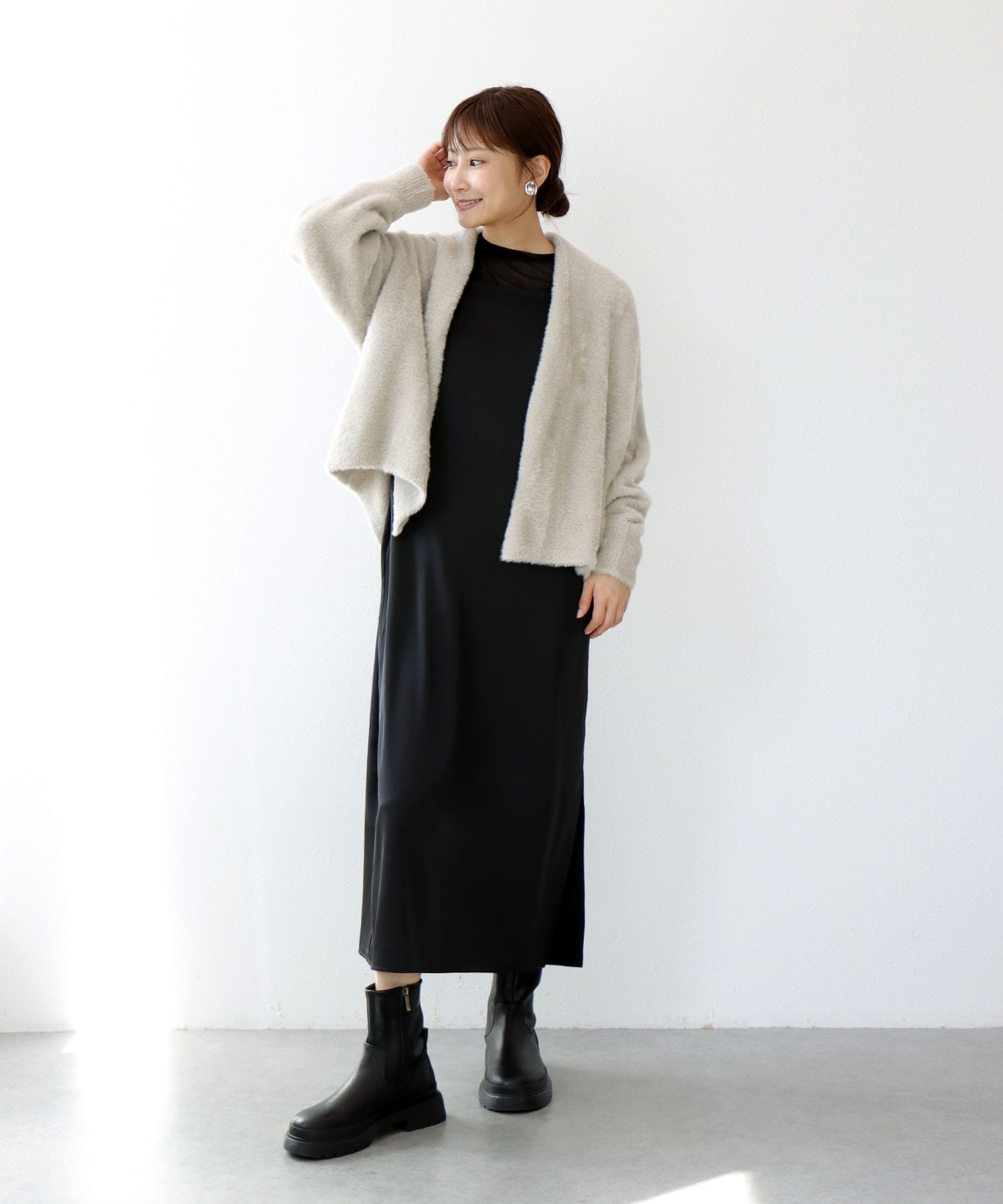フェザー調カーディガン