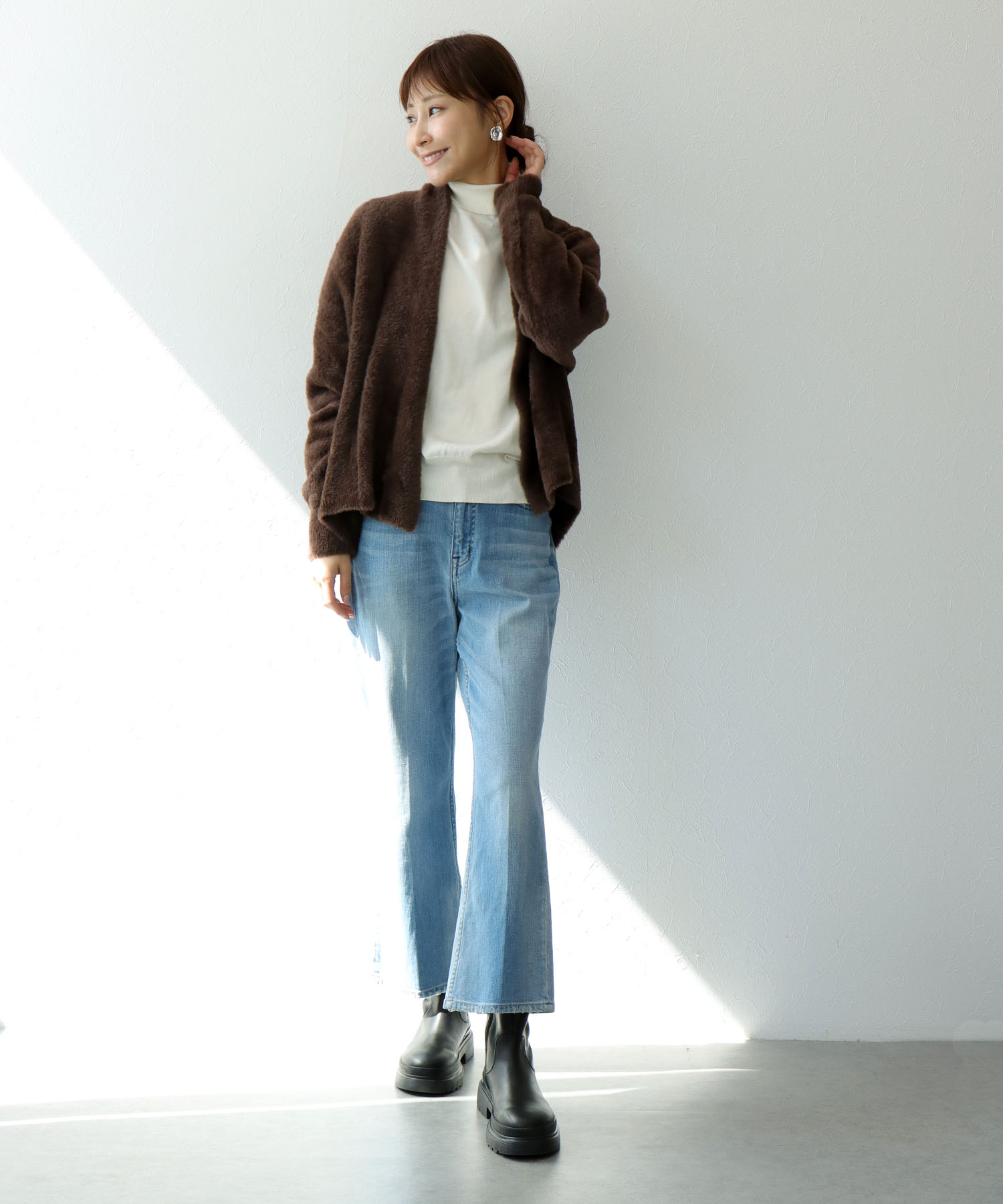 フェザー調カーディガン