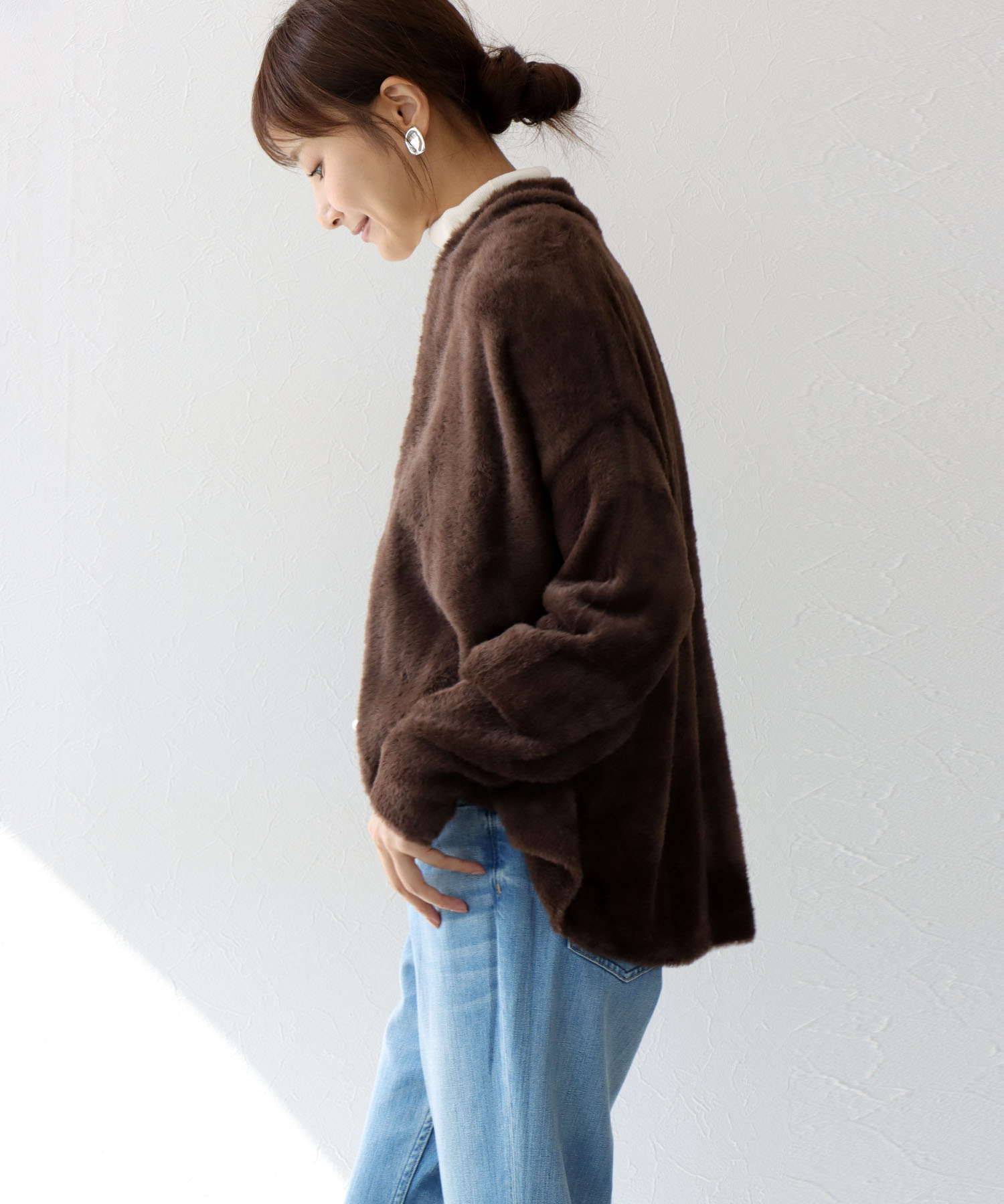 フェザー調カーディガン