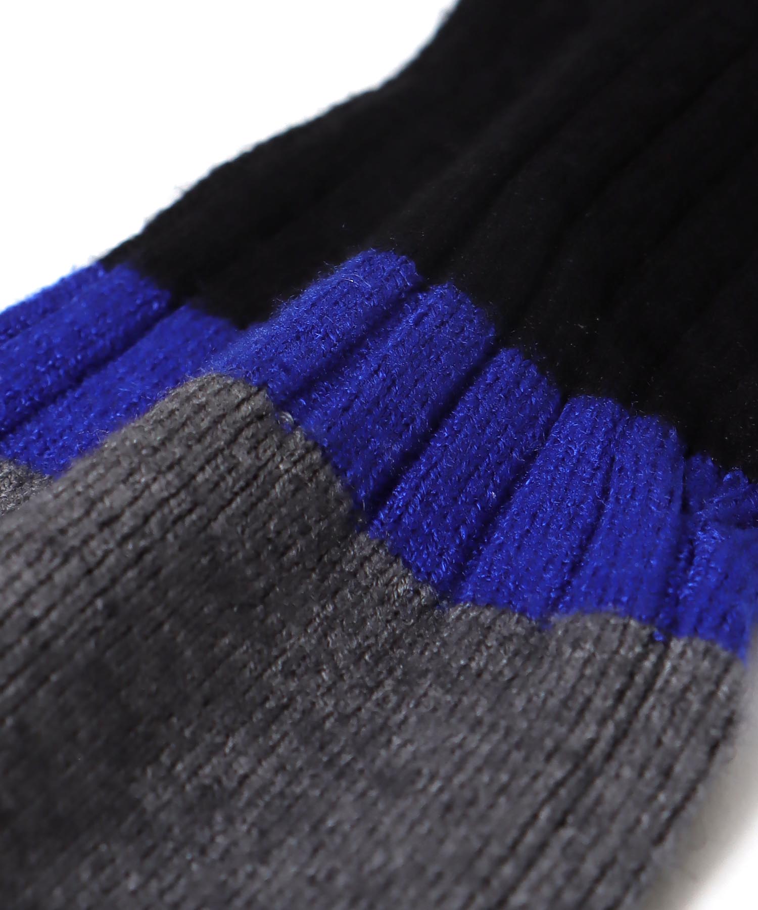 袖口バイカラーリブニット