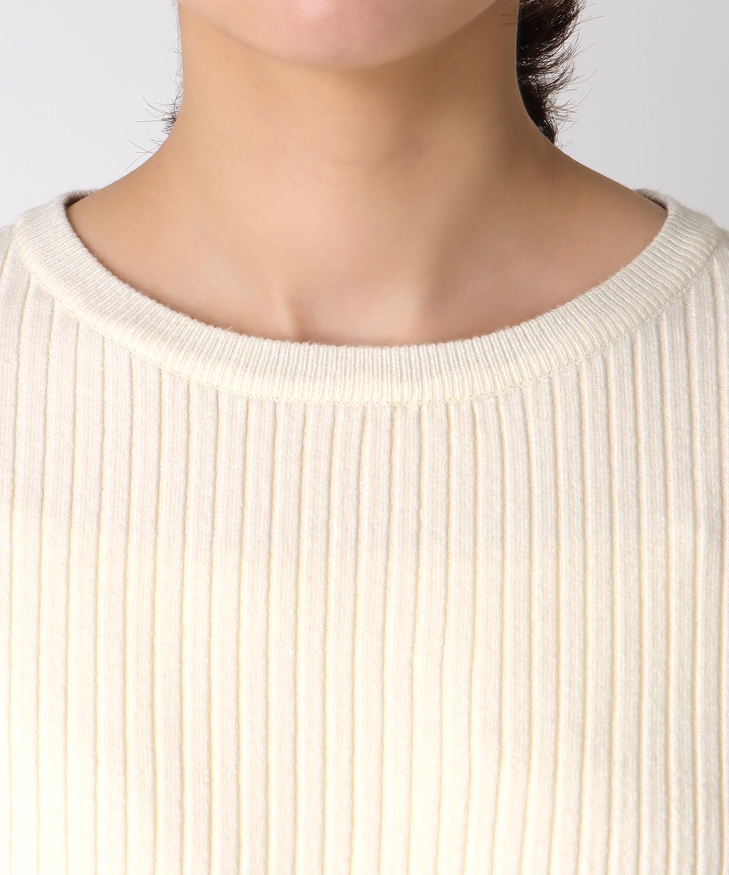 袖口バイカラーリブニット