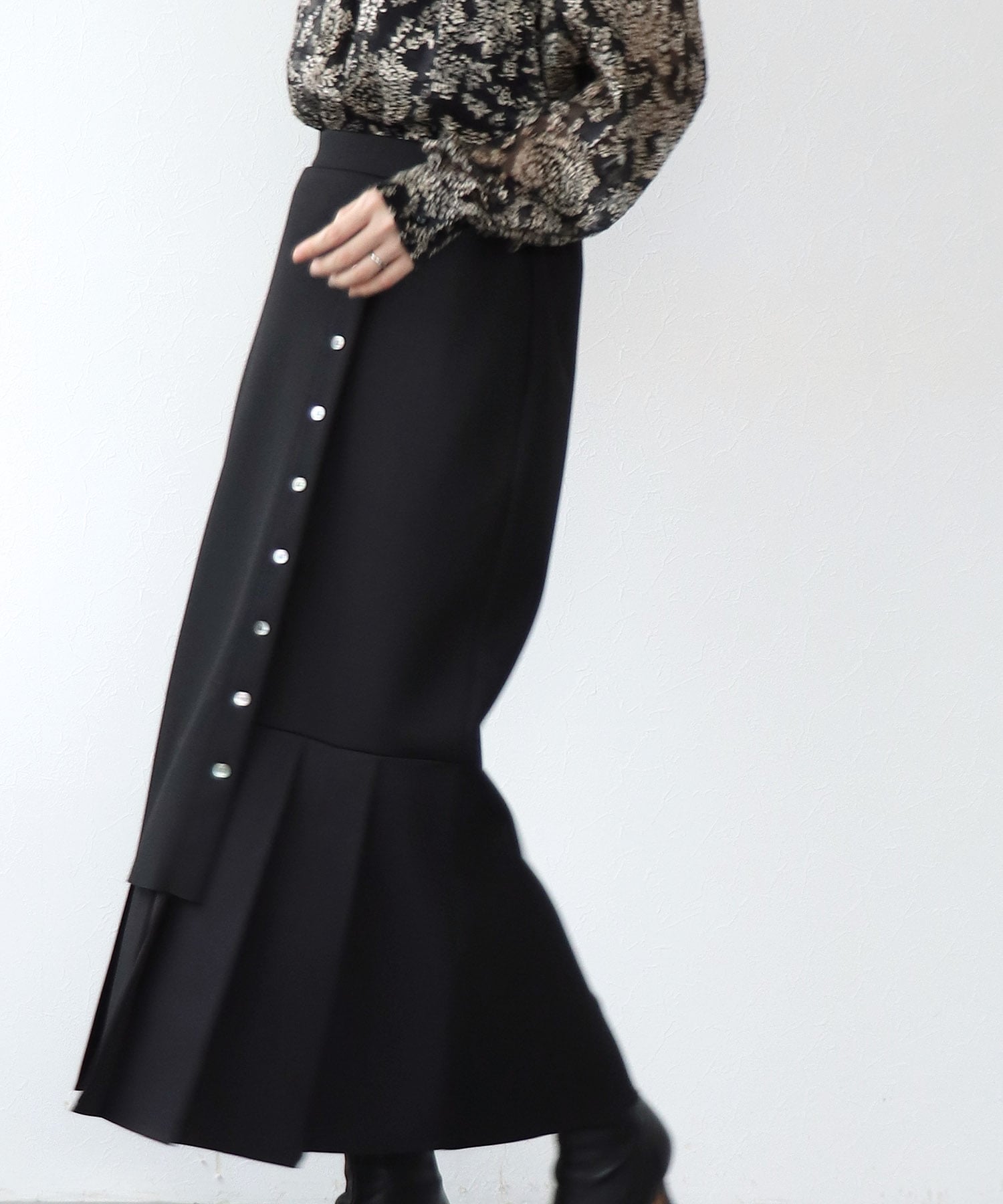 プリーツドッキングタイトスカート