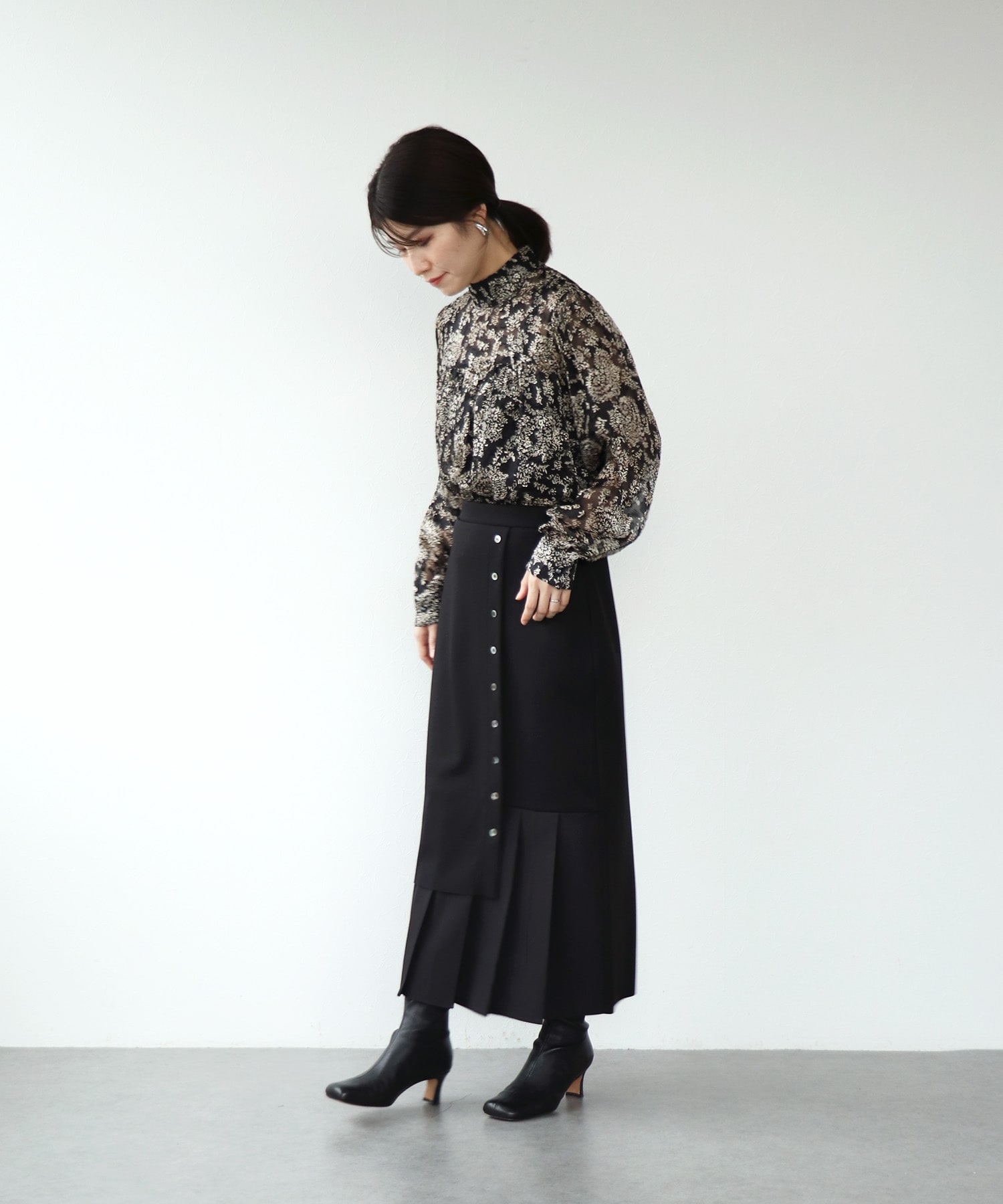 プリーツドッキングタイトスカート