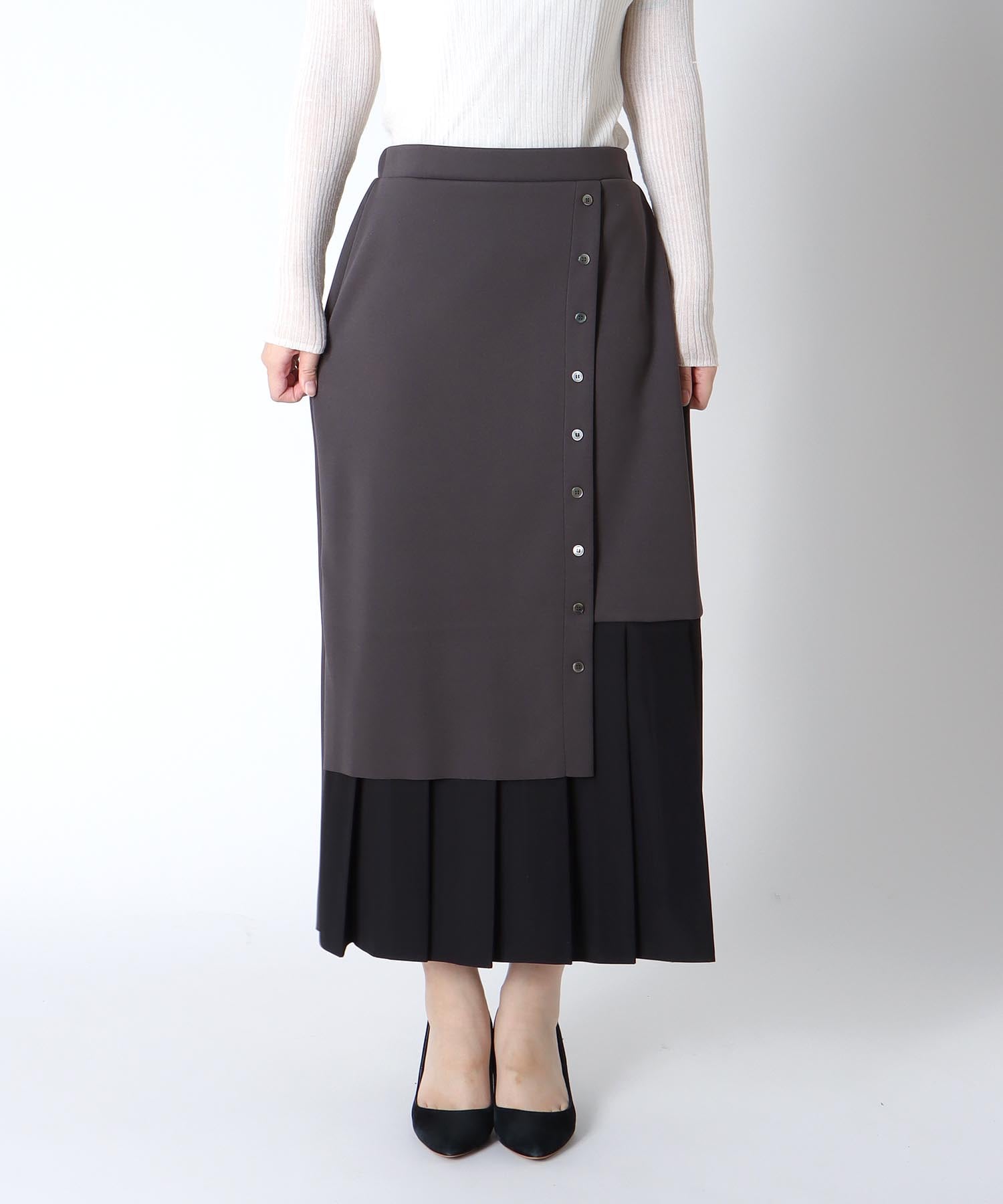 プリーツドッキングタイトスカート