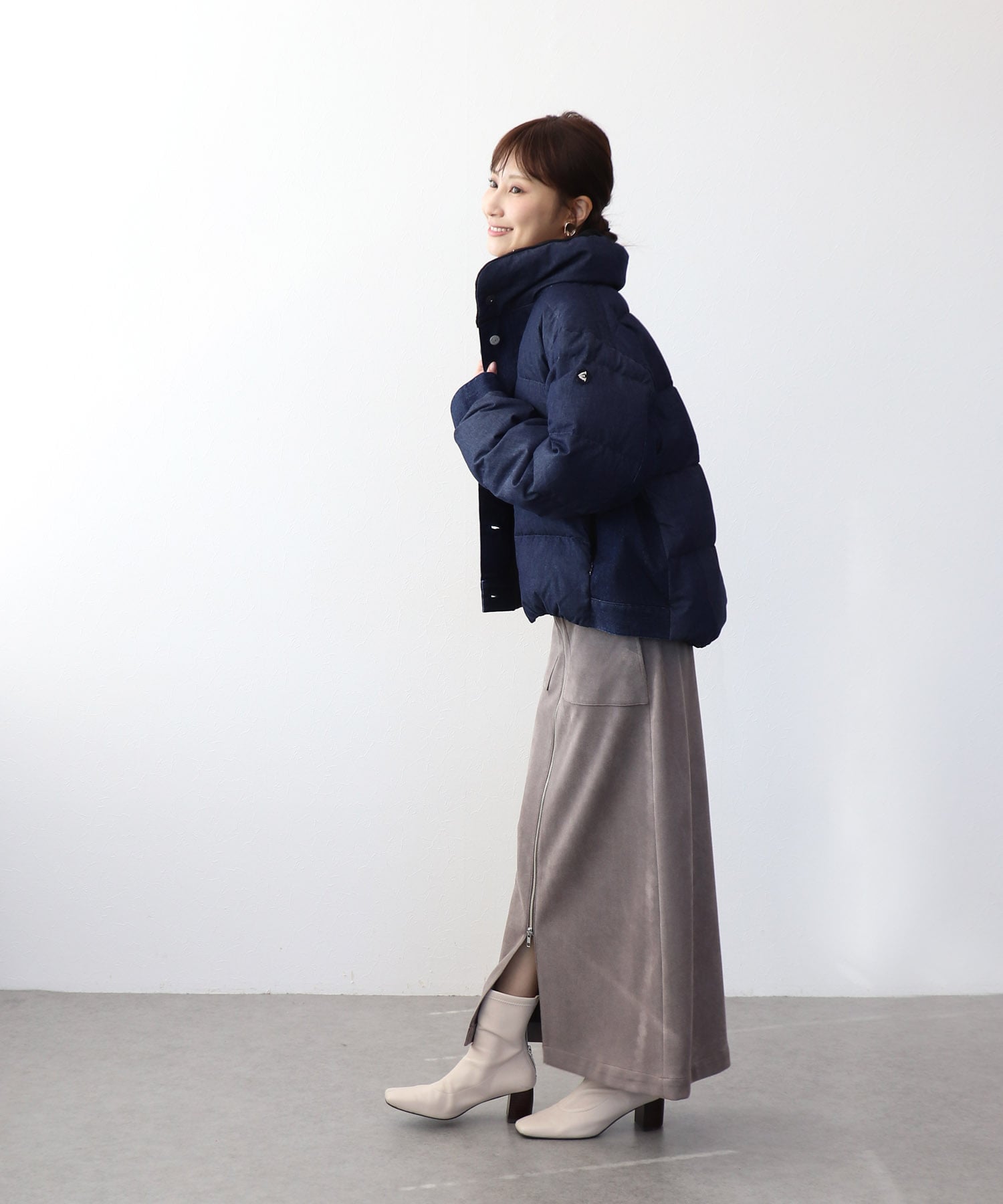 ダンガリーデニムダウンジャケット