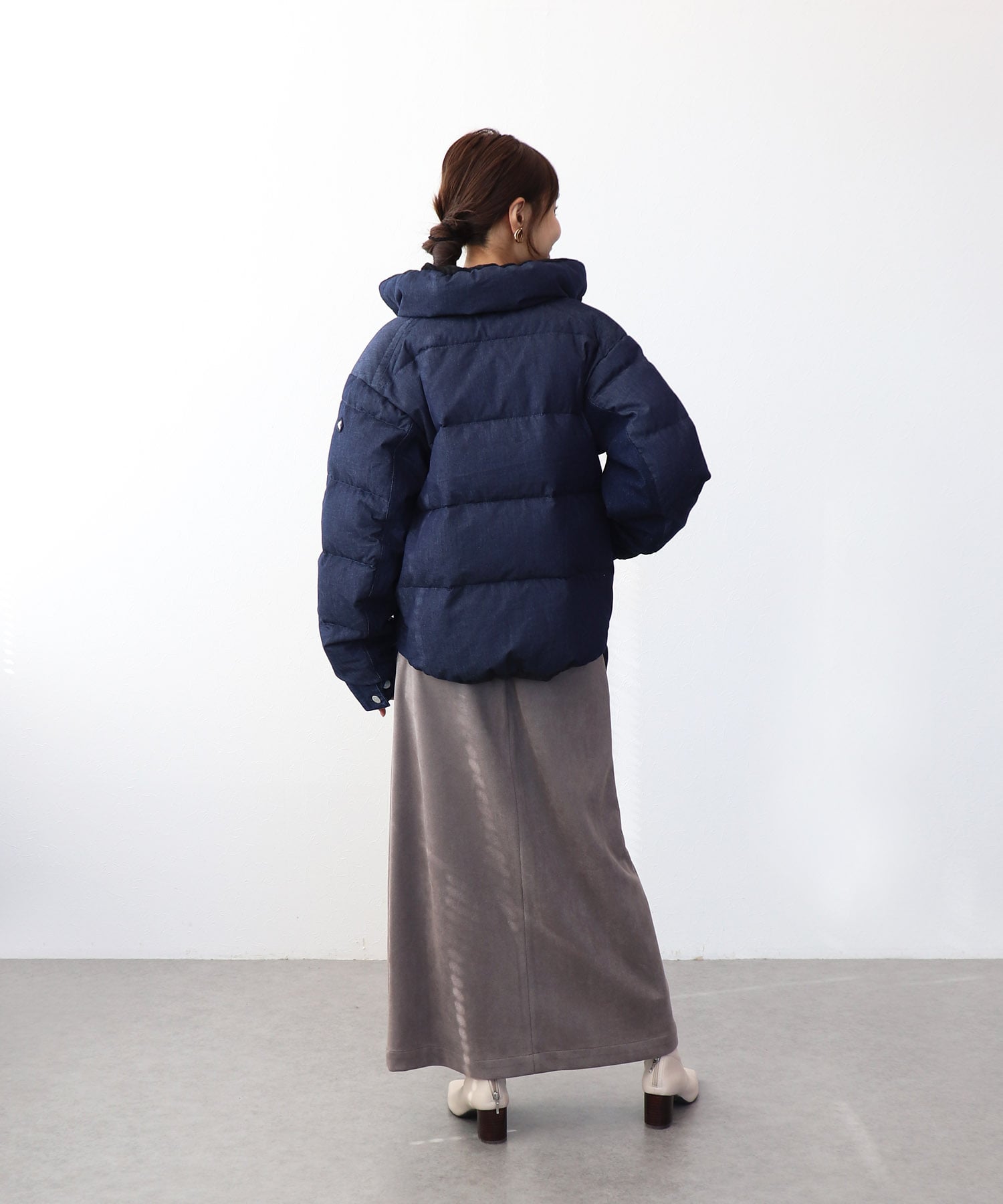 ダンガリーデニムダウンジャケット