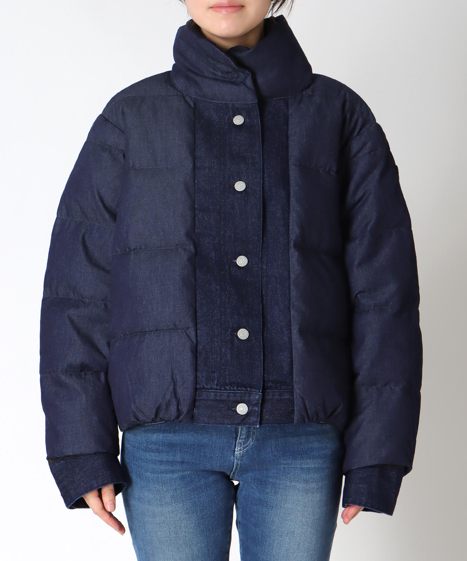 ダンガリーデニムダウンジャケット