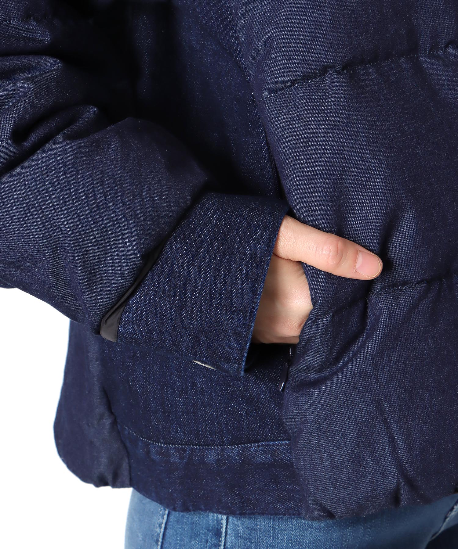 ダンガリーデニムダウンジャケット