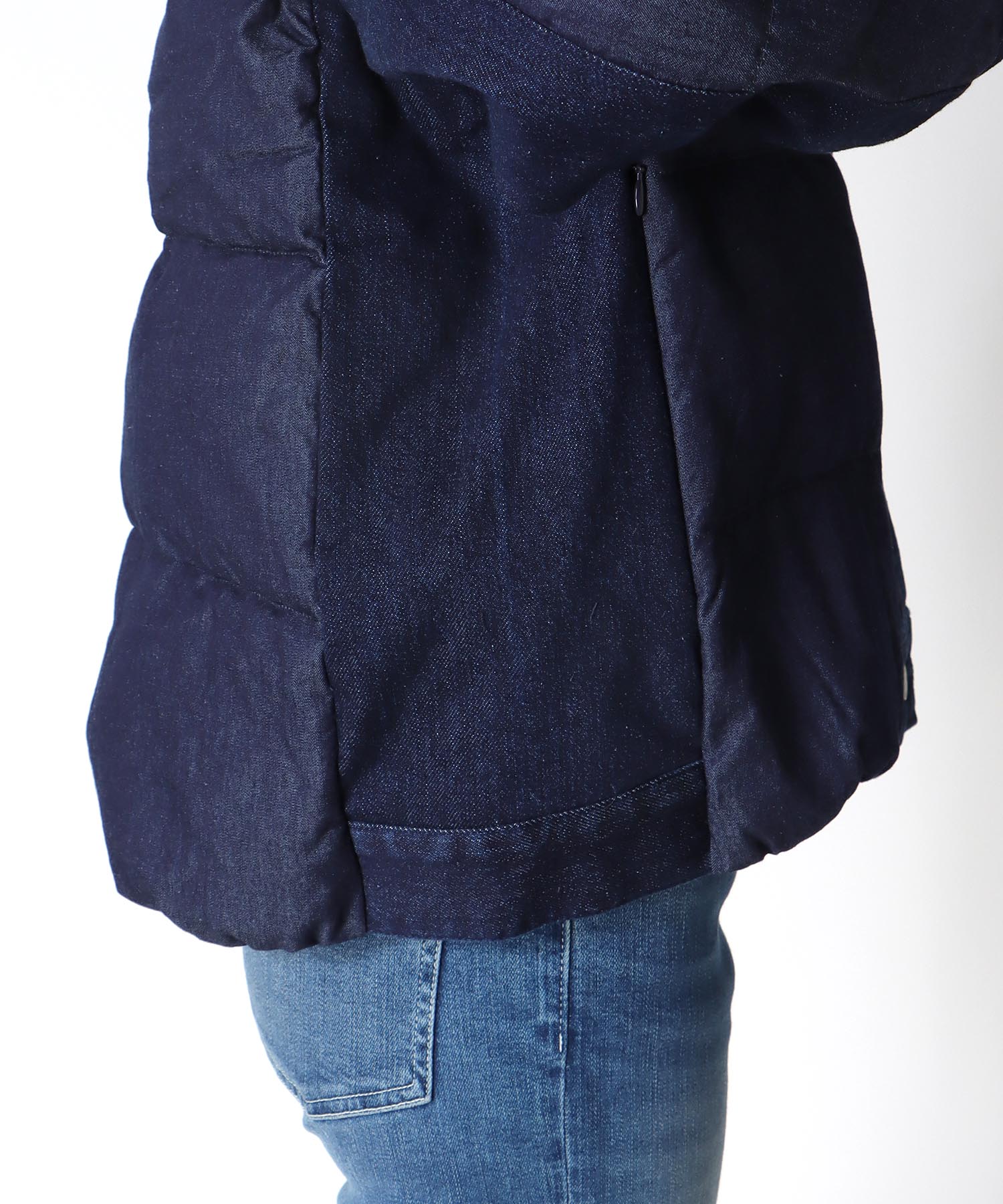 ダンガリーデニムダウンジャケット