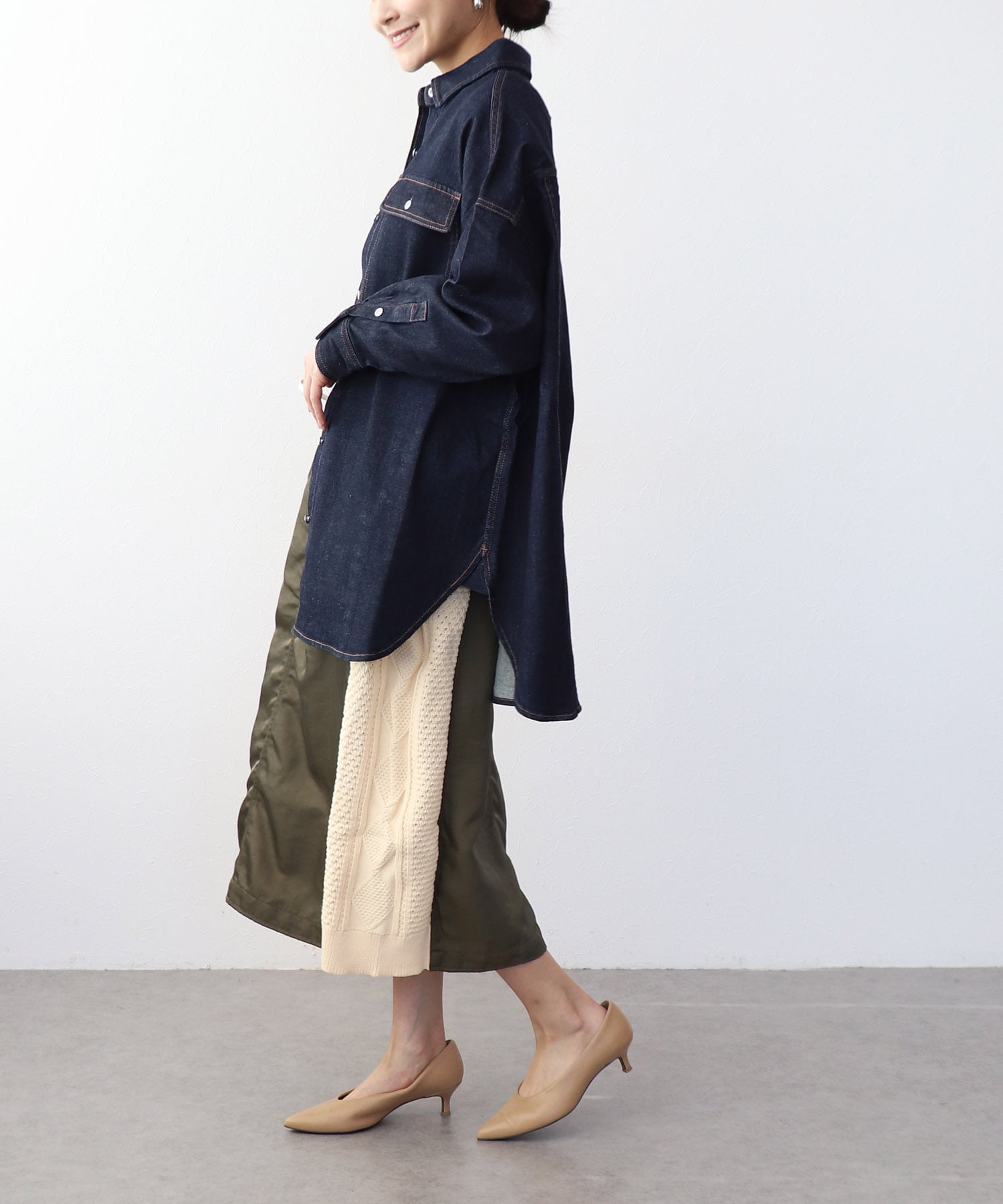 ツイル×アランスカート