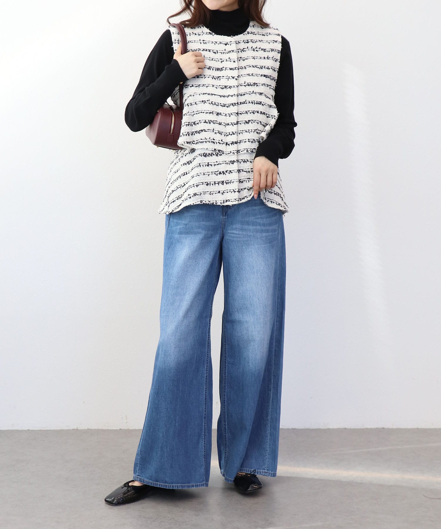 ツィードフリルベスト