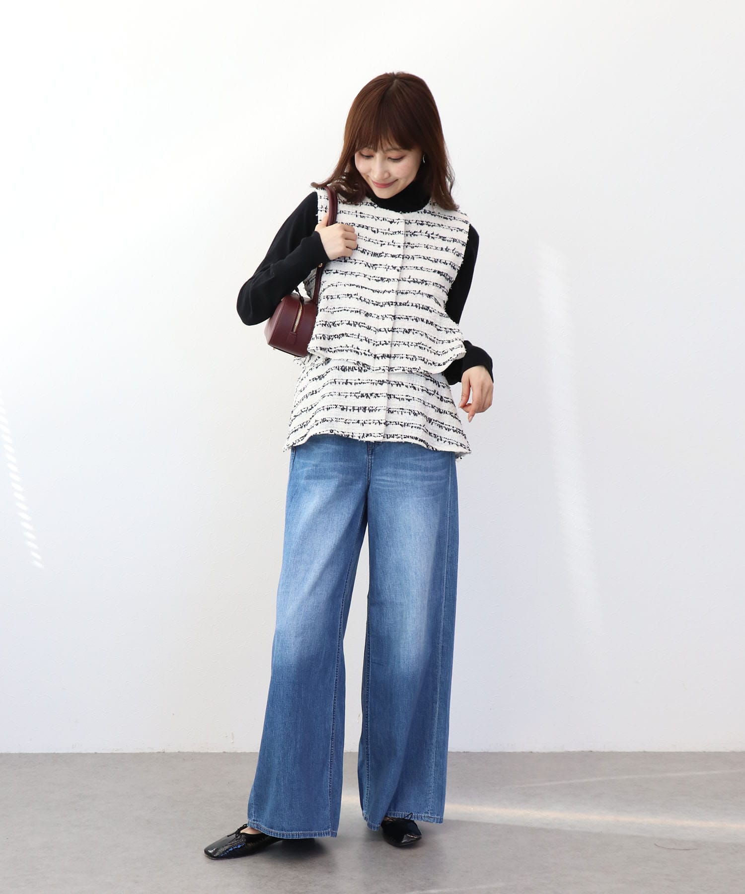 ツィードフリルベスト