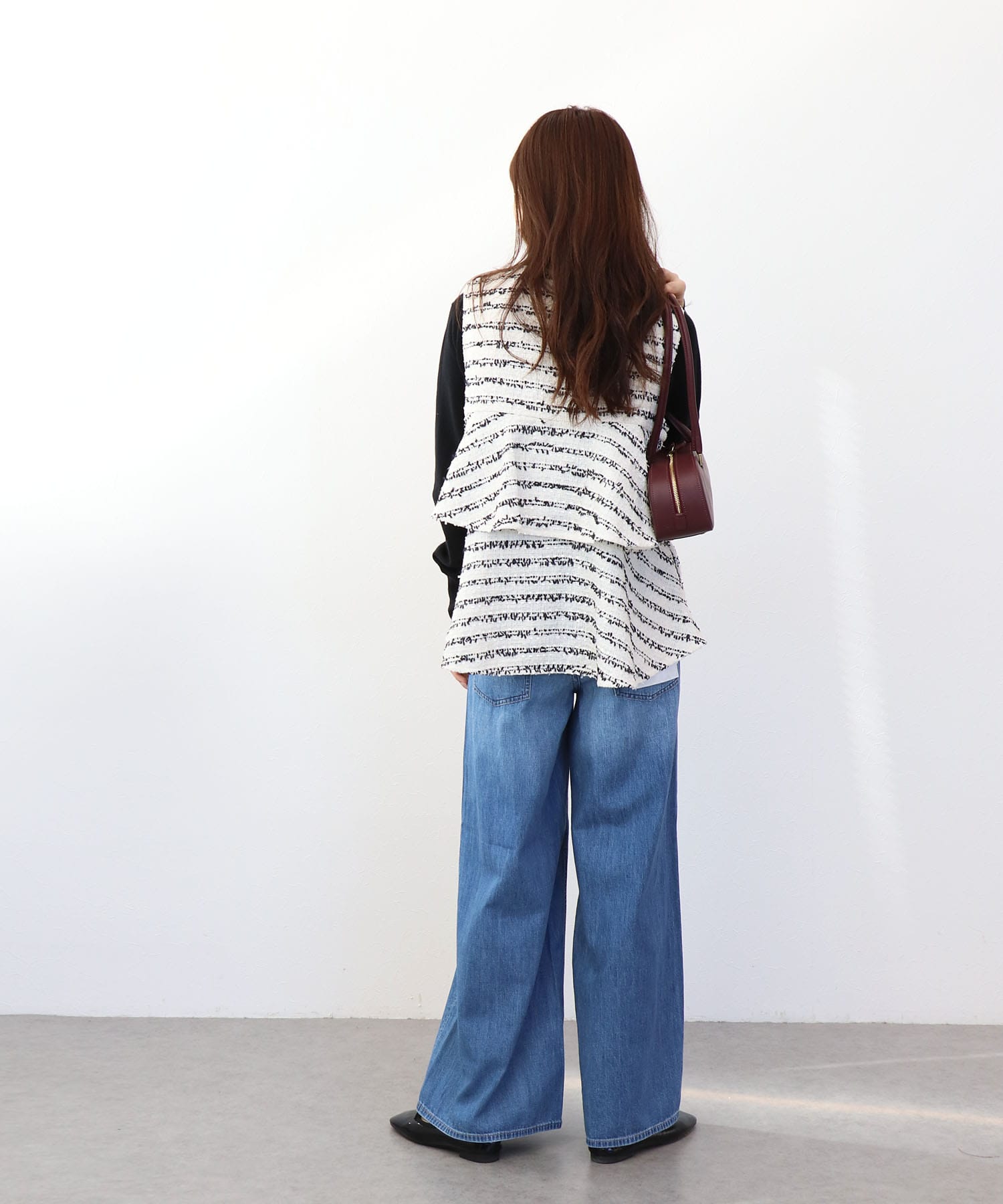 ツィードフリルベスト