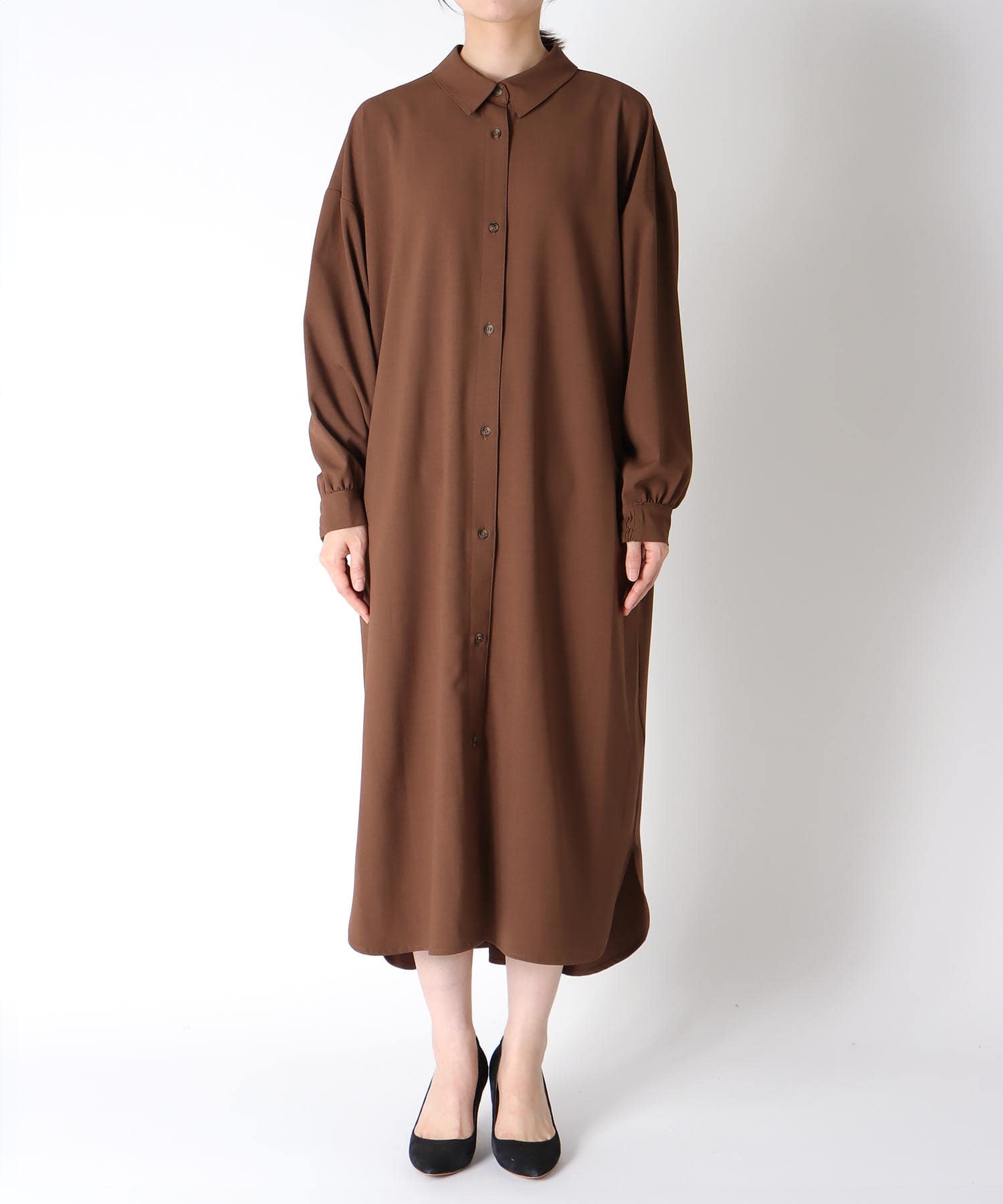 ロングシャツワンピース