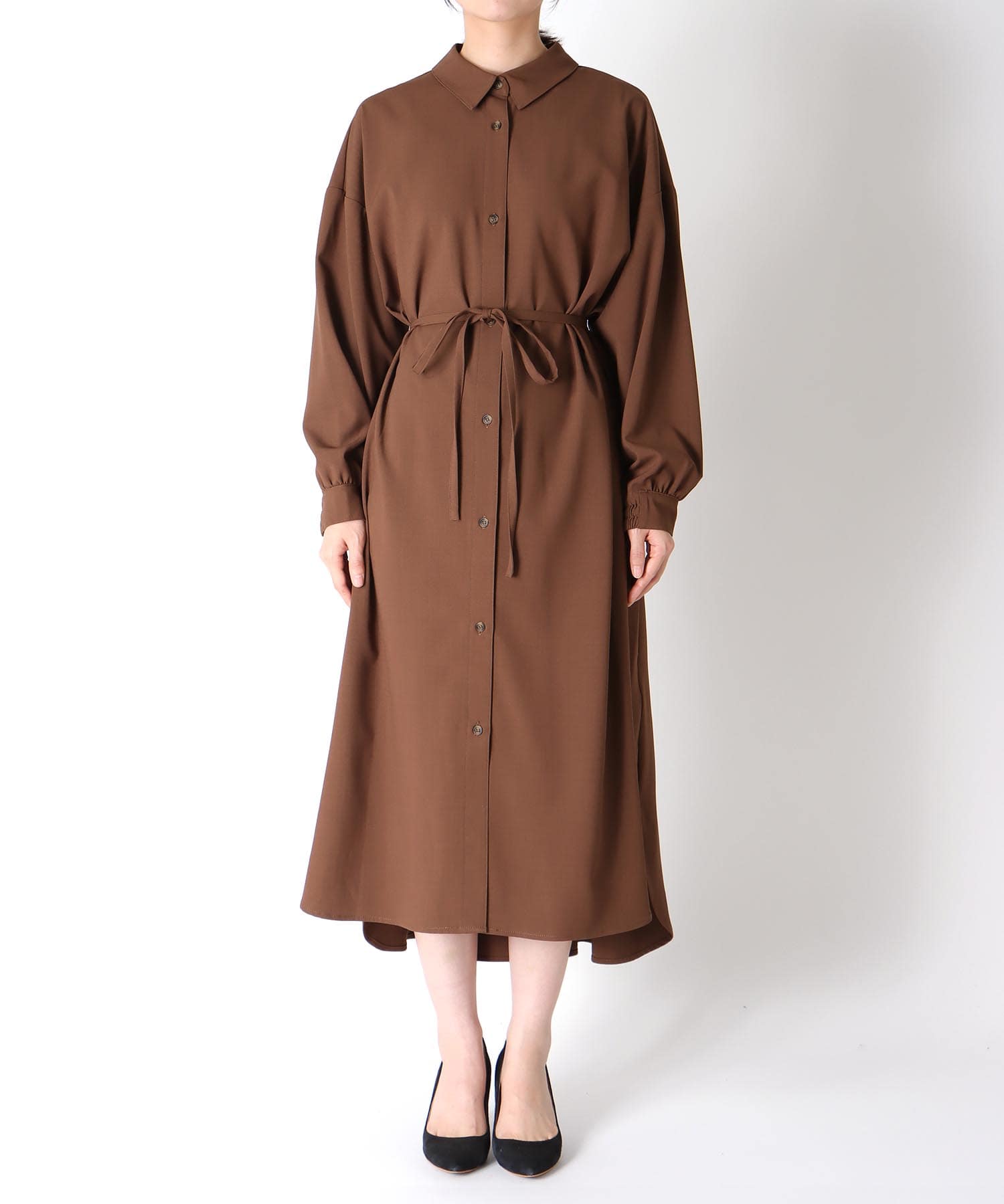 ロングシャツワンピース