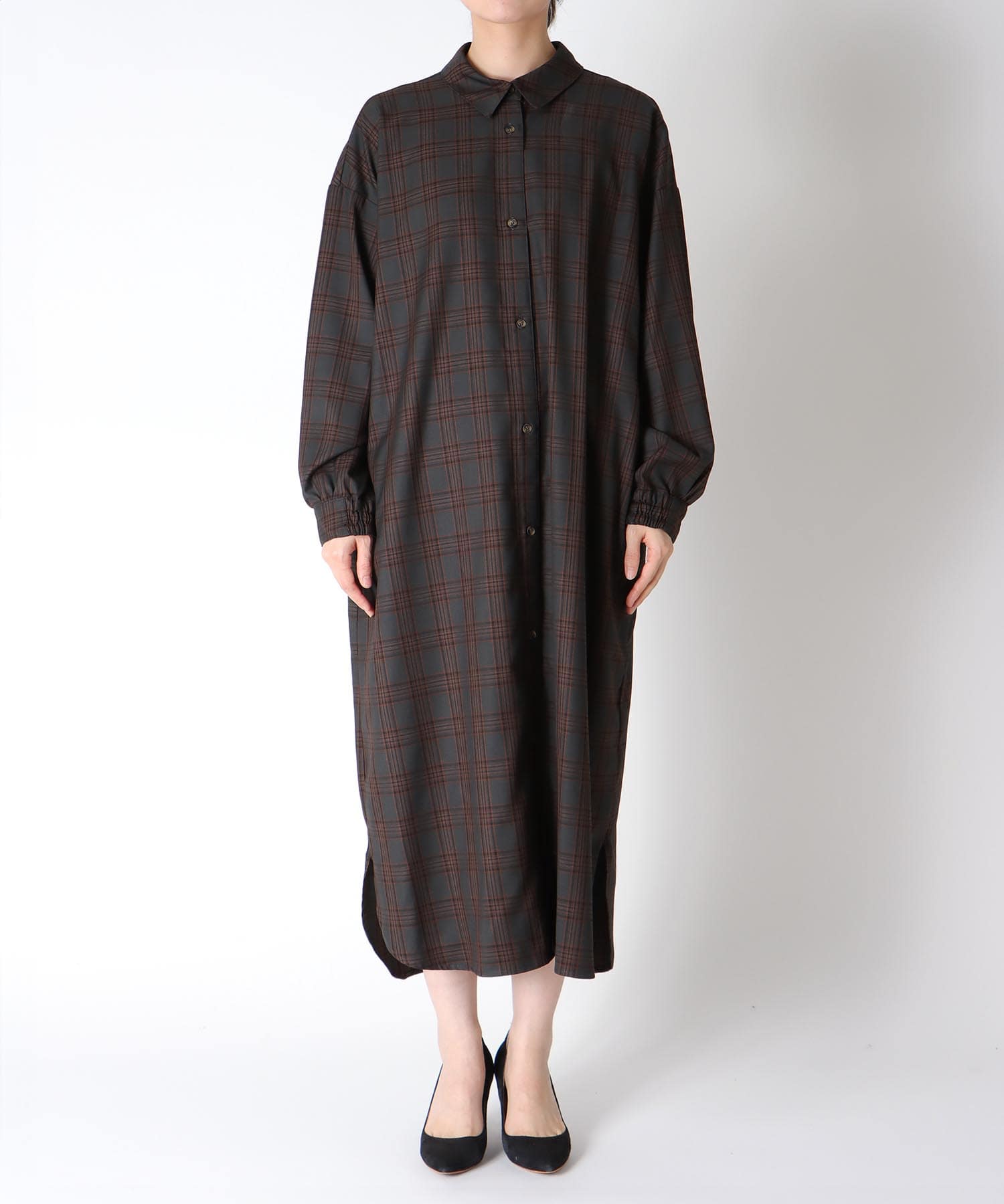 ロングシャツワンピース
