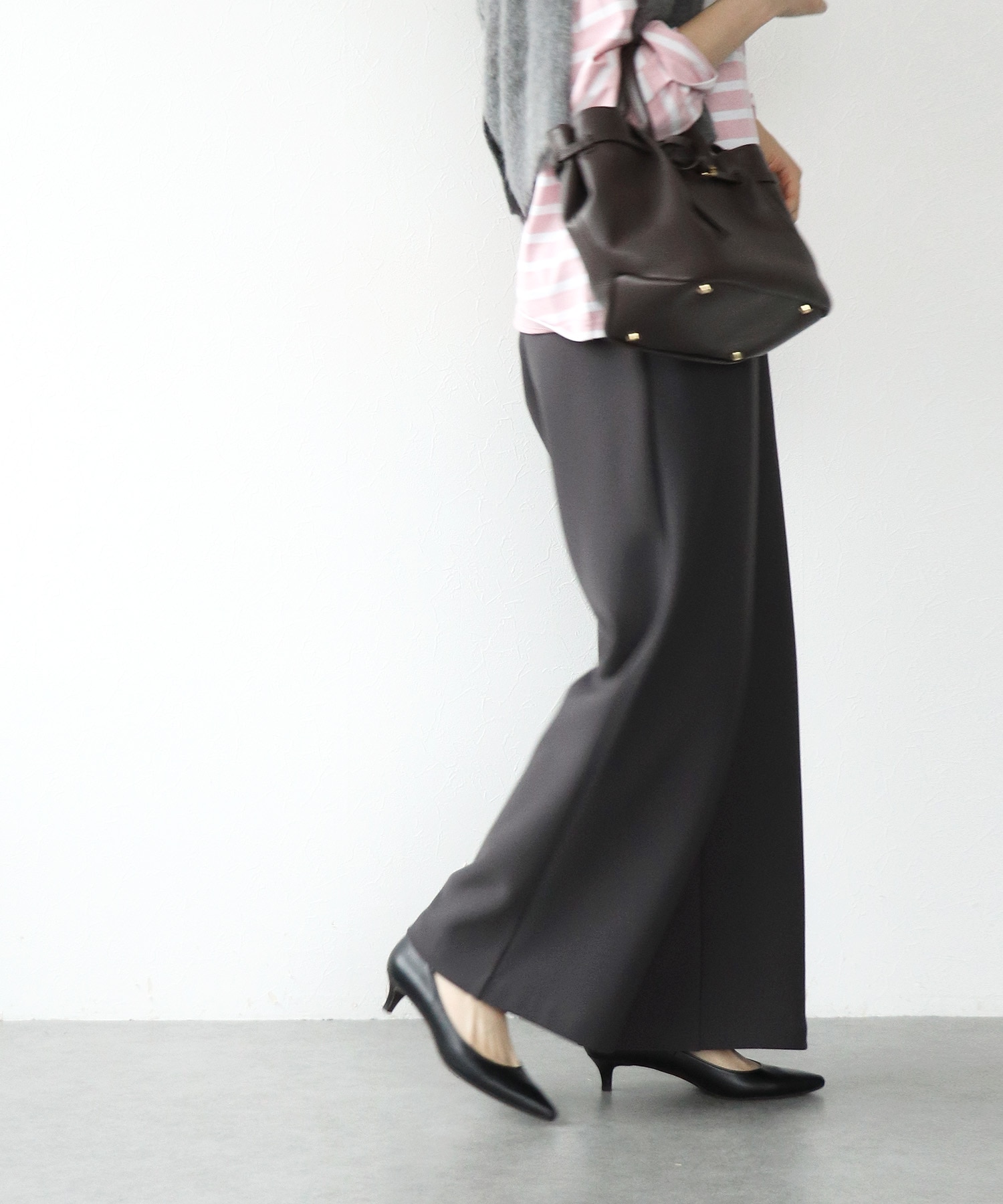 裏フリースワイドパンツ