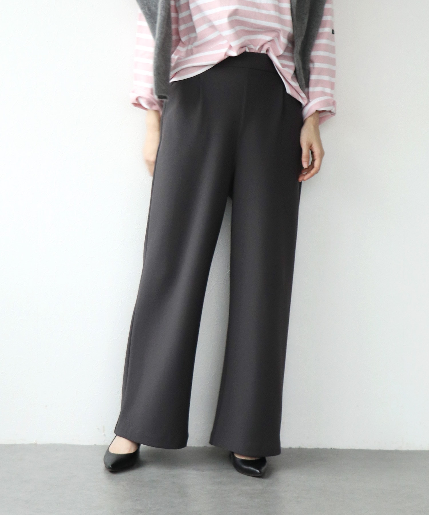 裏フリースワイドパンツ