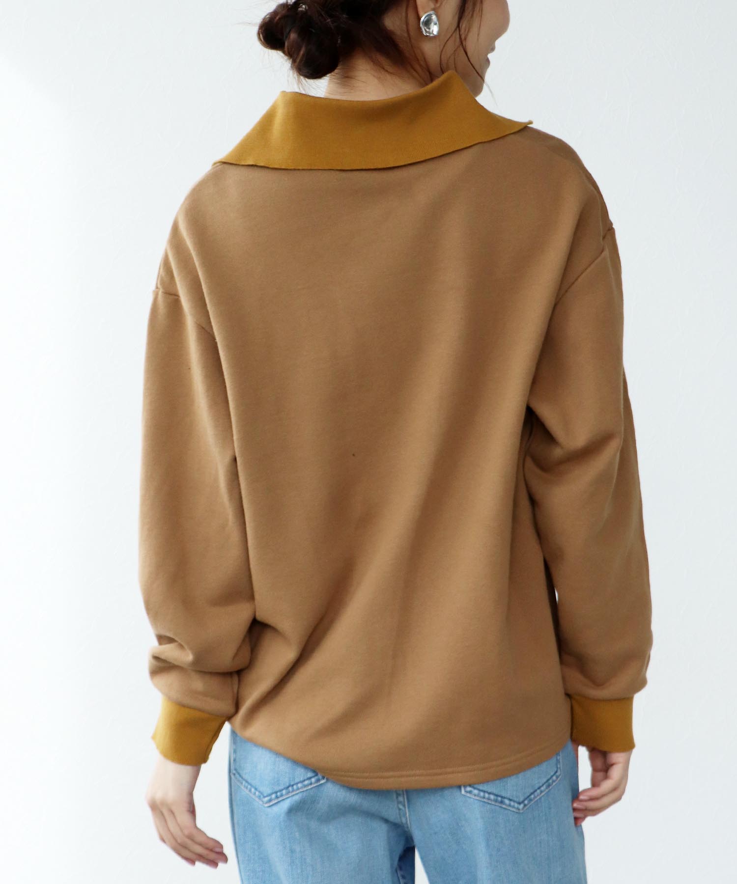 裏毛ポロ衿プルオーバー