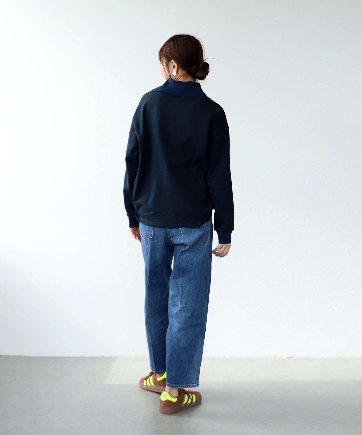 裏毛ポロ衿プルオーバー