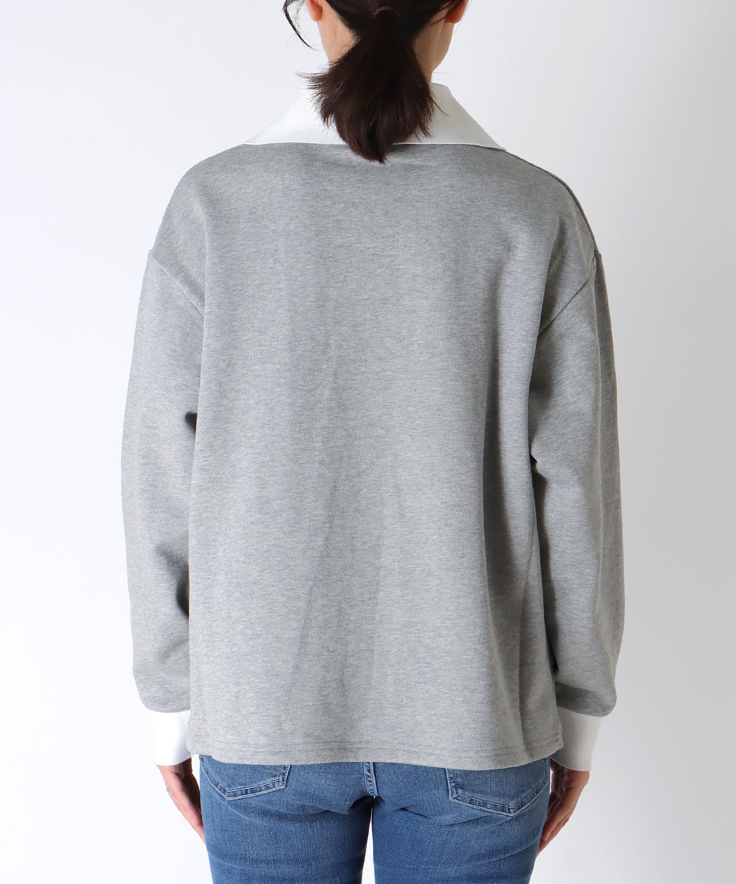 裏毛ポロ衿プルオーバー